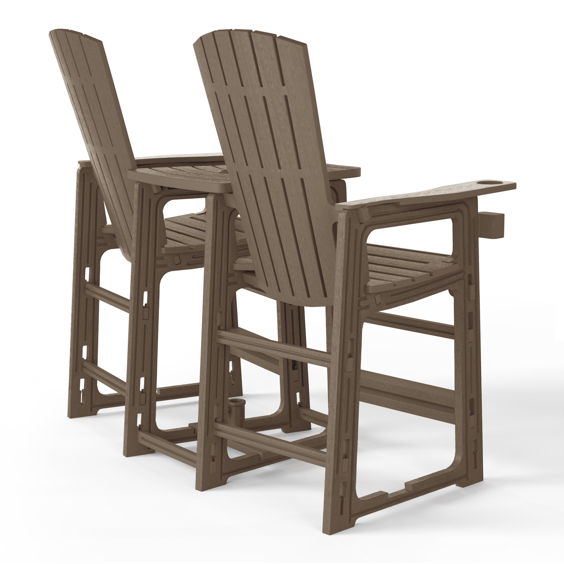 Cayman Outdoor Tall Adirondack Chairs With Connecting Table Tray (Set of 2)