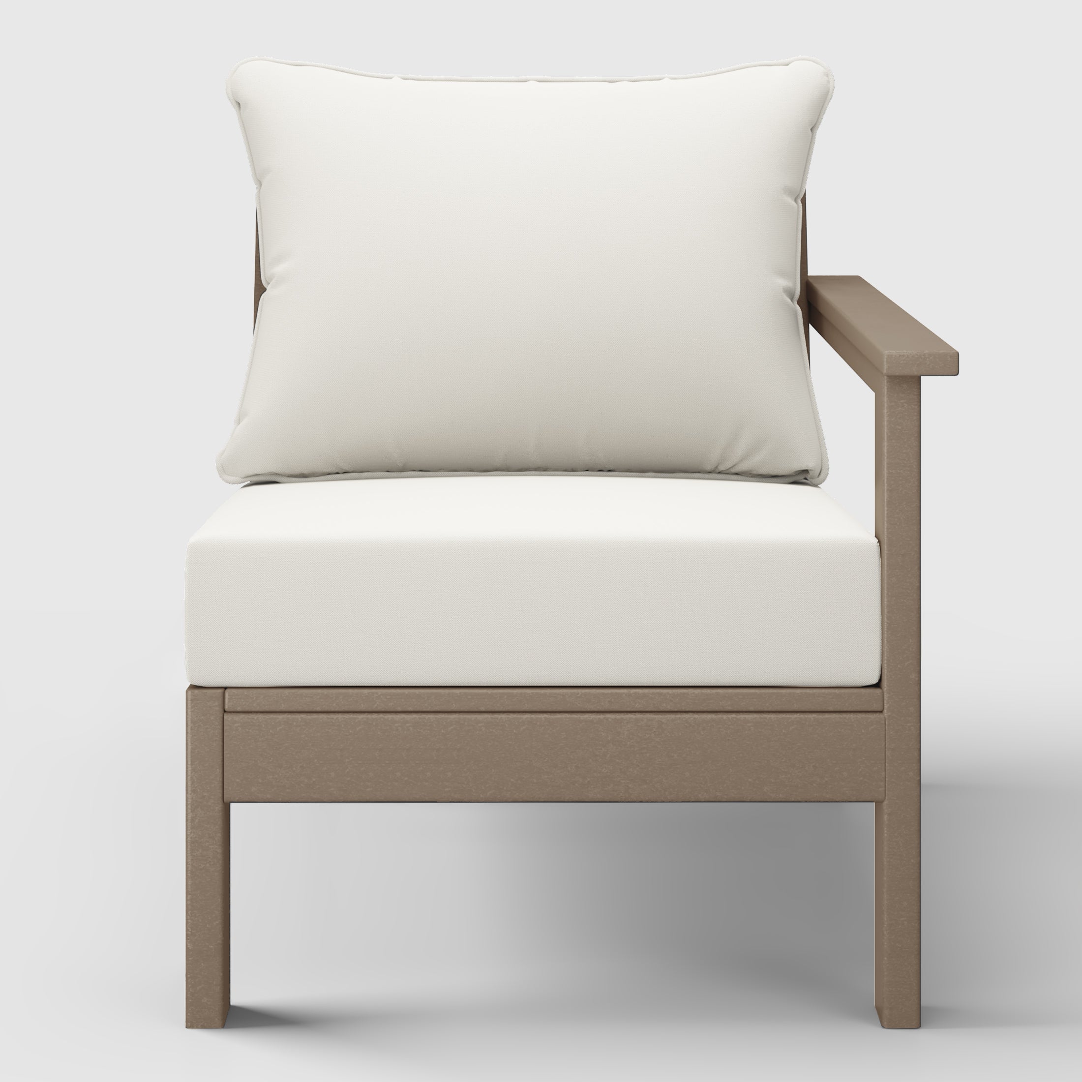 Portsmouth Outdoor Patio HDPE Right Arm Sectional Corner Club Chair with Patio Cushions