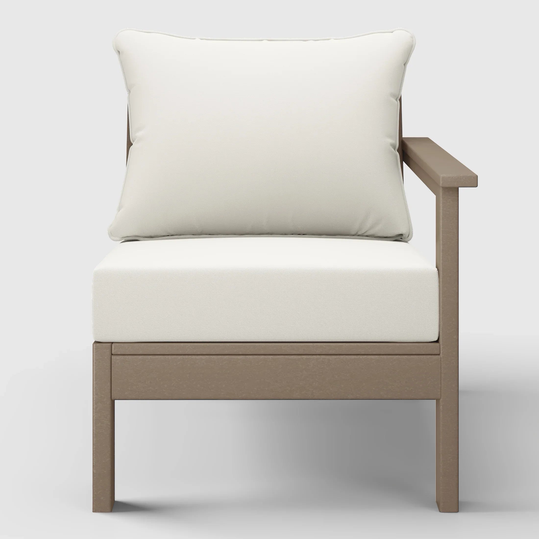 Portsmouth Outdoor Patio HDPE Right Arm Sectional Corner Club Chair with Patio Cushions
