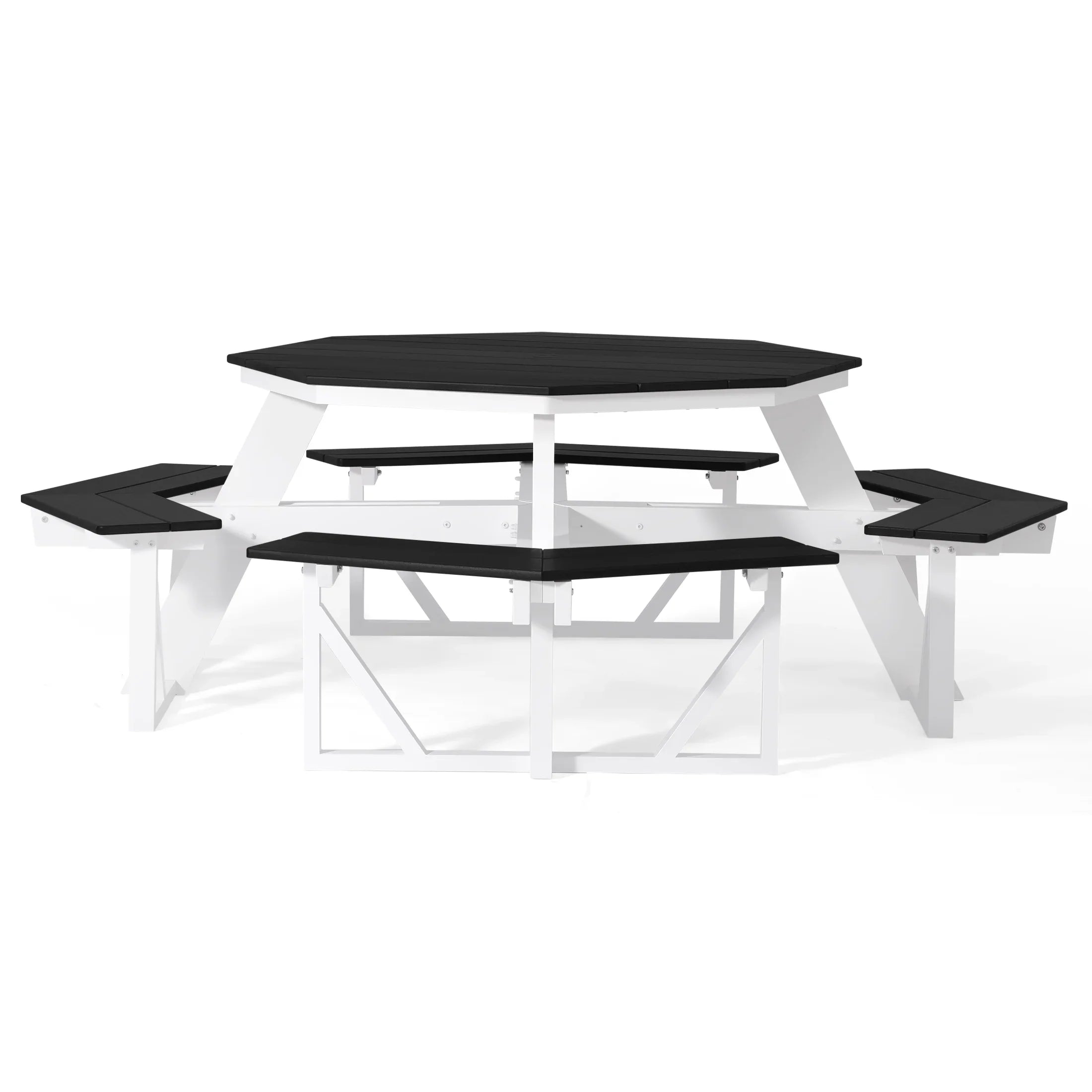 Macon Outdoor 48" HDPE 8-Person Patio Octagon Picnic Table