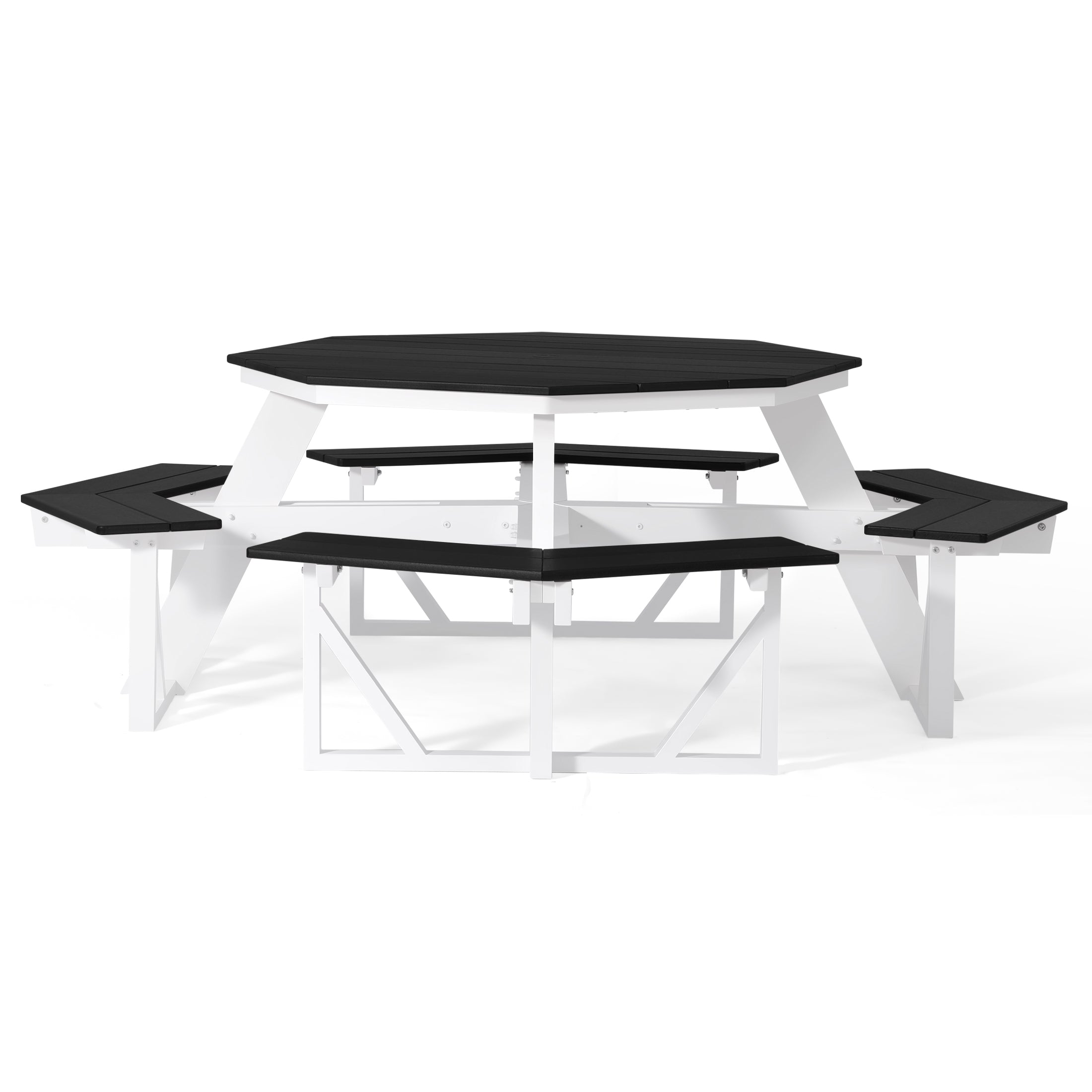 Macon Outdoor 48" HDPE 8-Person Patio Octagon Picnic Table
