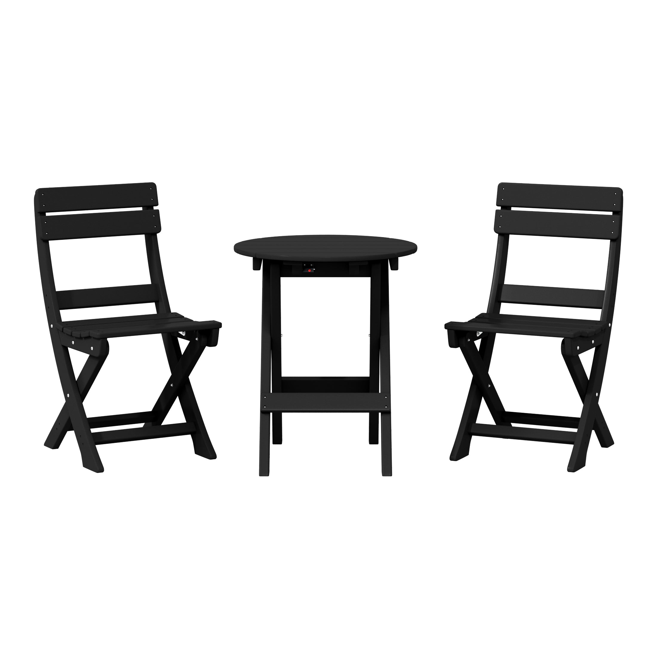 Paradise 3-Piece Outdoor HDPE Folding Patio Bistro Table and Chairs