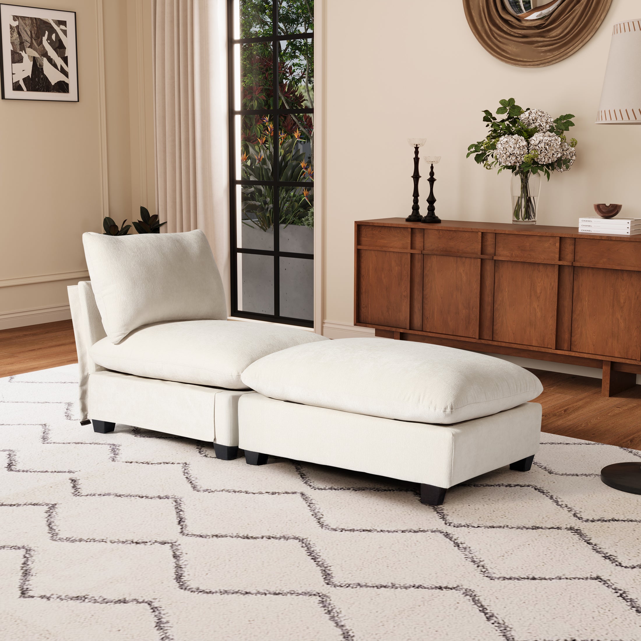 Springfield 68.5" Chenille Upholstered Indoor Chaise Lounge Chair