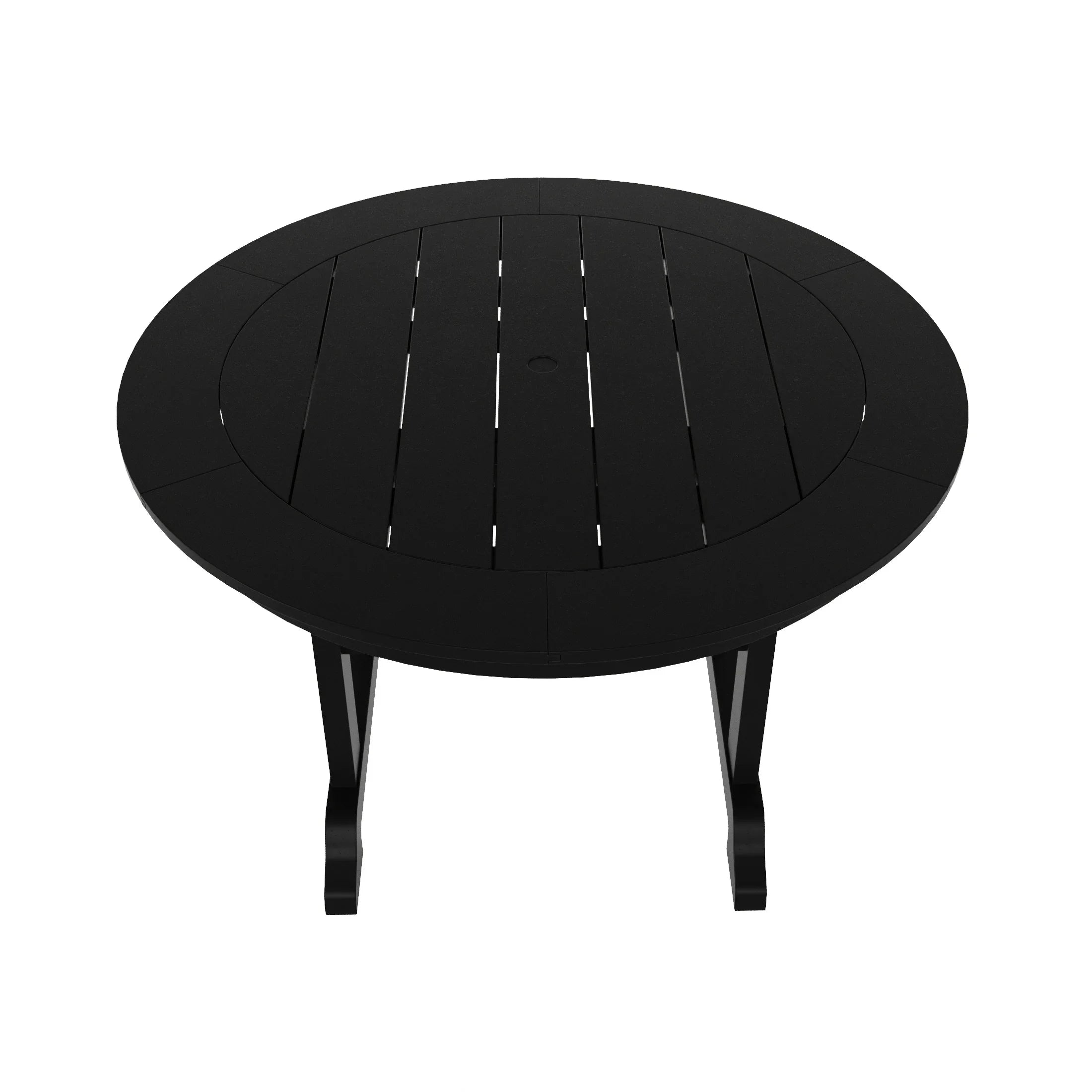 Paradise 5-Piece HDPE Round Patio Dining Table Set with Foldable Chairs