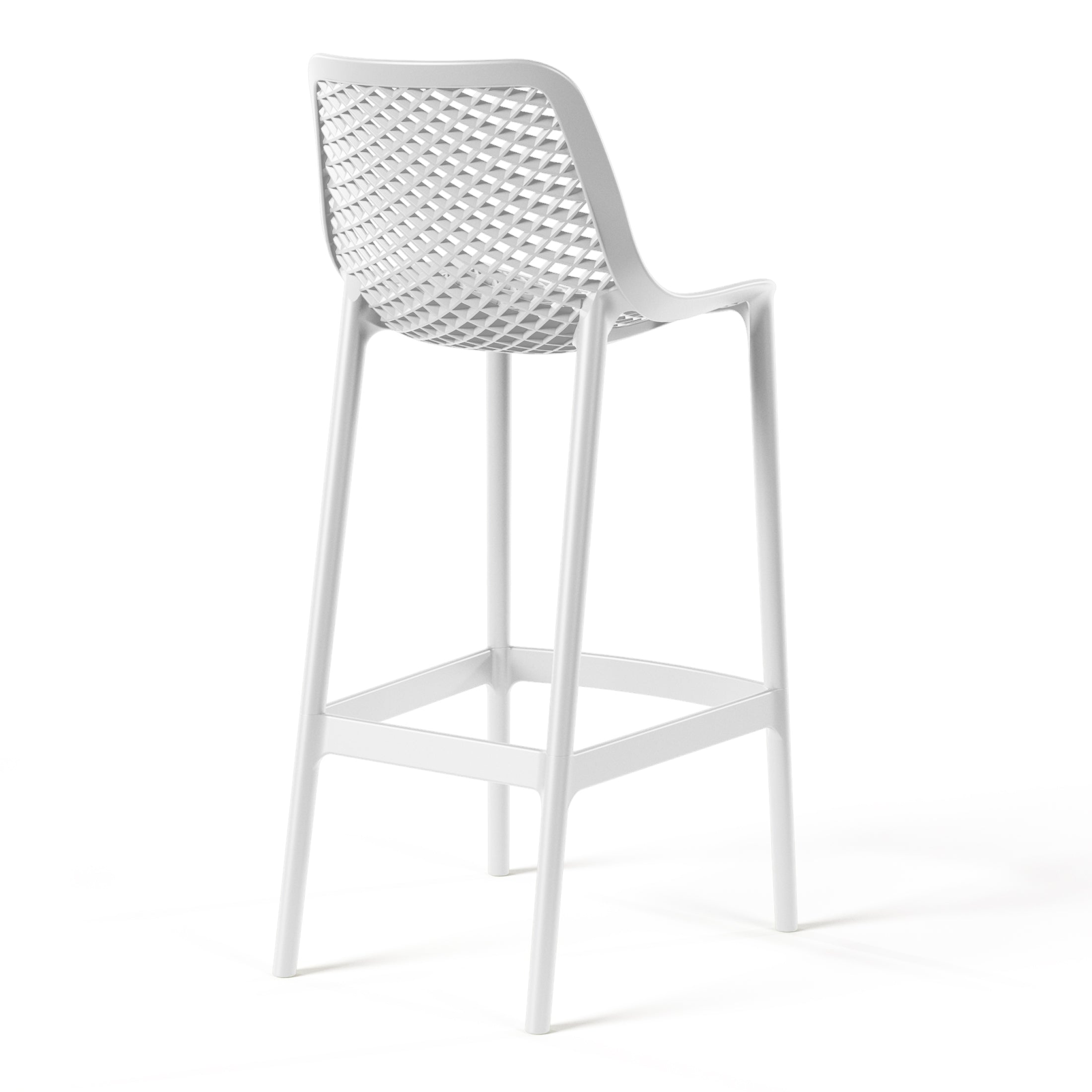 Sunshine 41.75" Outdoor Modern Polypropylene Plastic Patio Bar Height Stools (Set of 2)