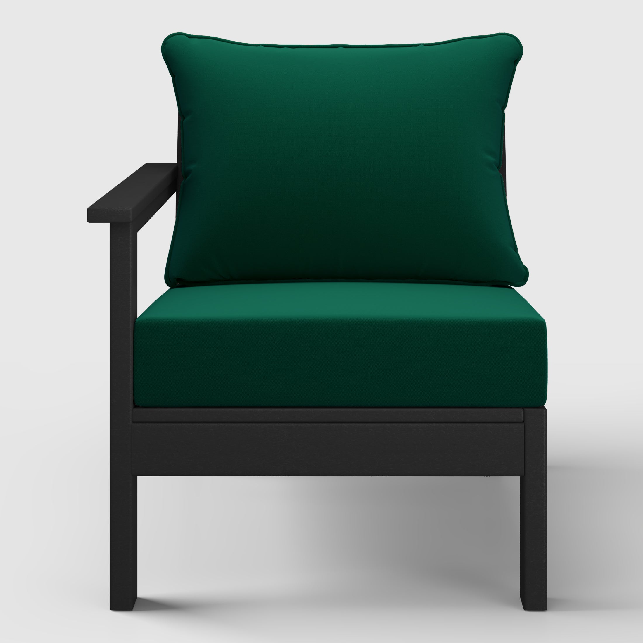 Portsmouth Outdoor Patio HDPE Left Arm Sectional Corner Club Chair with Patio Cushions