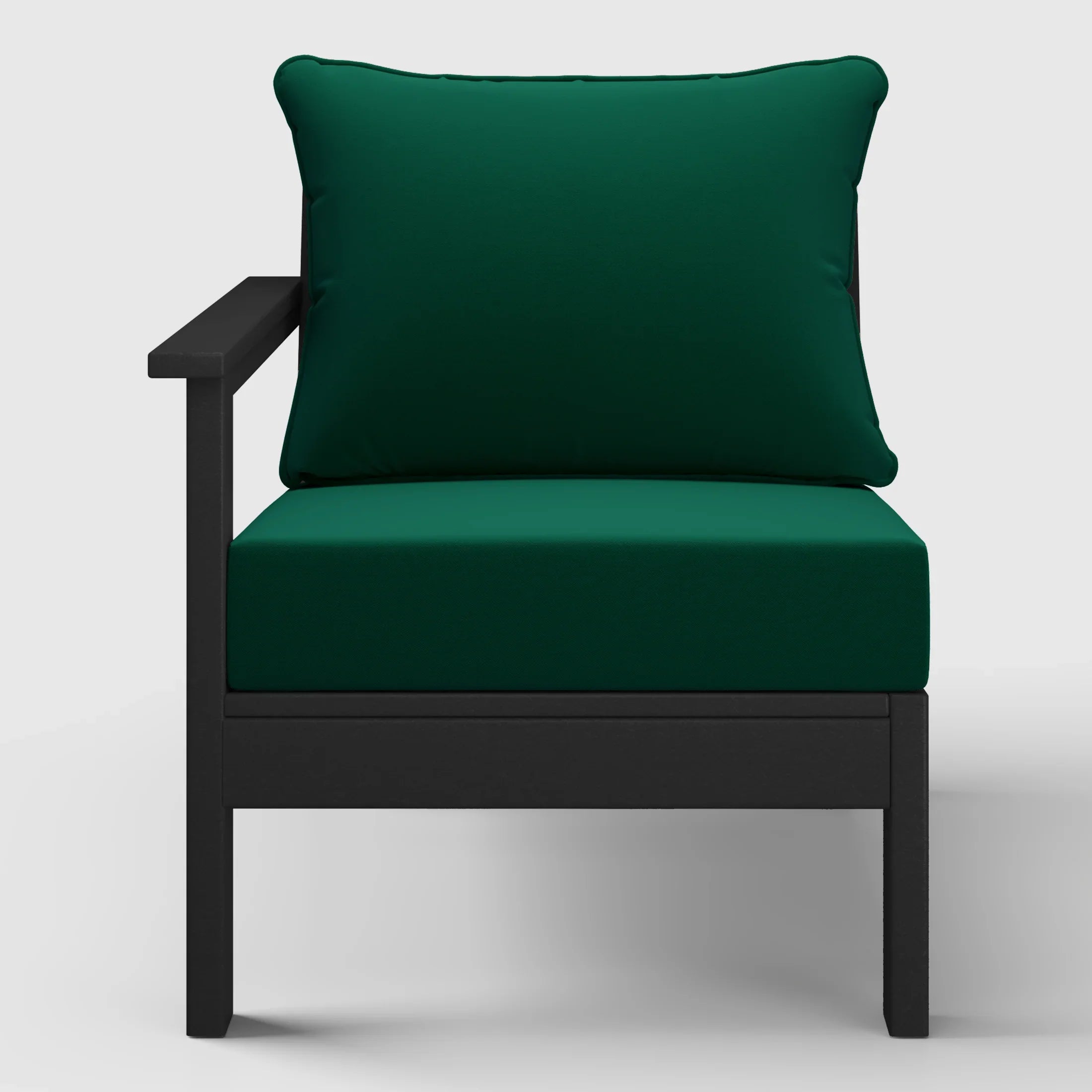 Portsmouth Outdoor Patio HDPE Left Arm Sectional Corner Club Chair with Patio Cushions