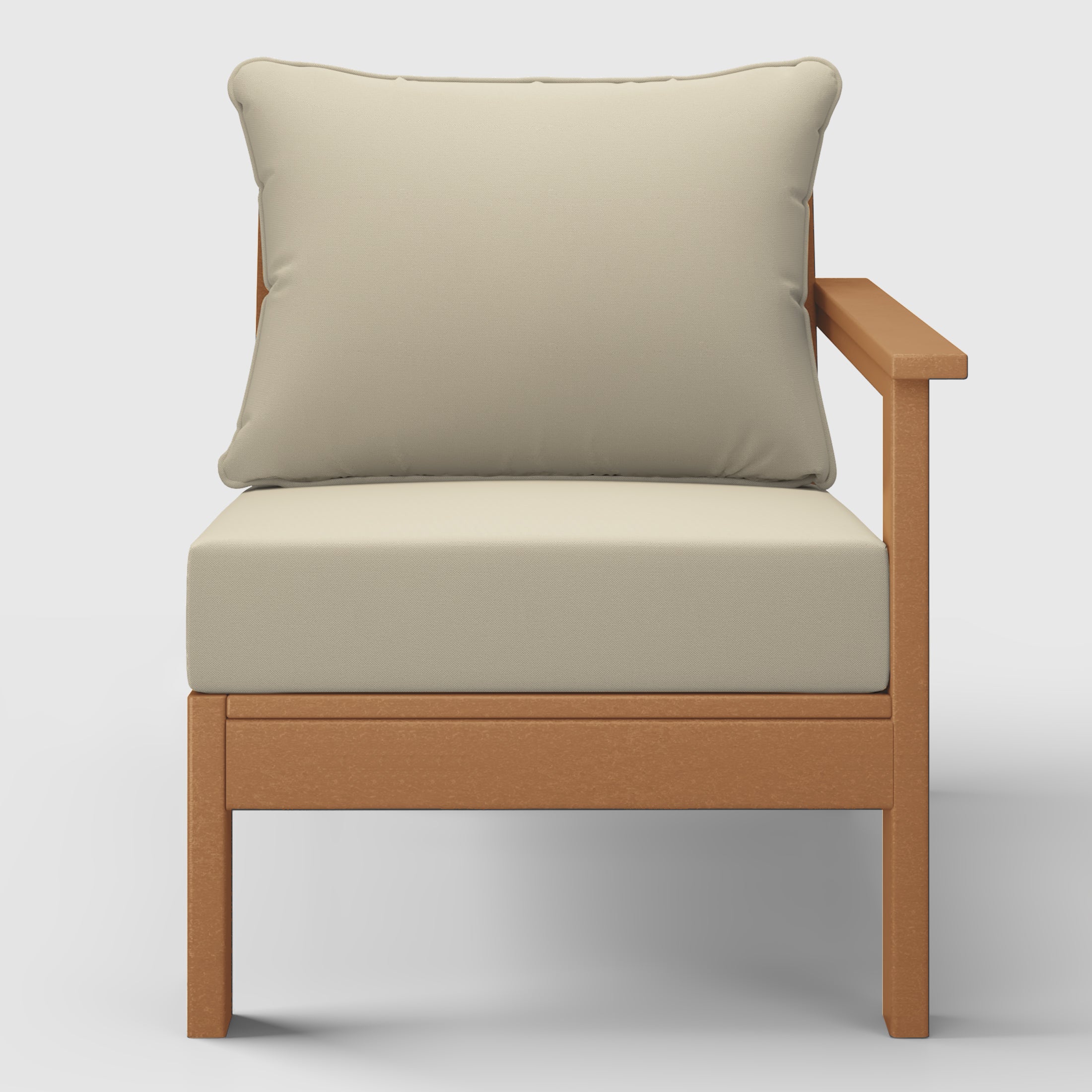 Portsmouth Outdoor Patio HDPE Right Arm Sectional Corner Club Chair with Patio Cushions