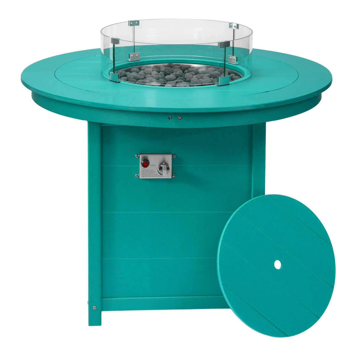 Sol 47" Modern Outdoor Patio Propane Round Counter Height Fire Pit Table