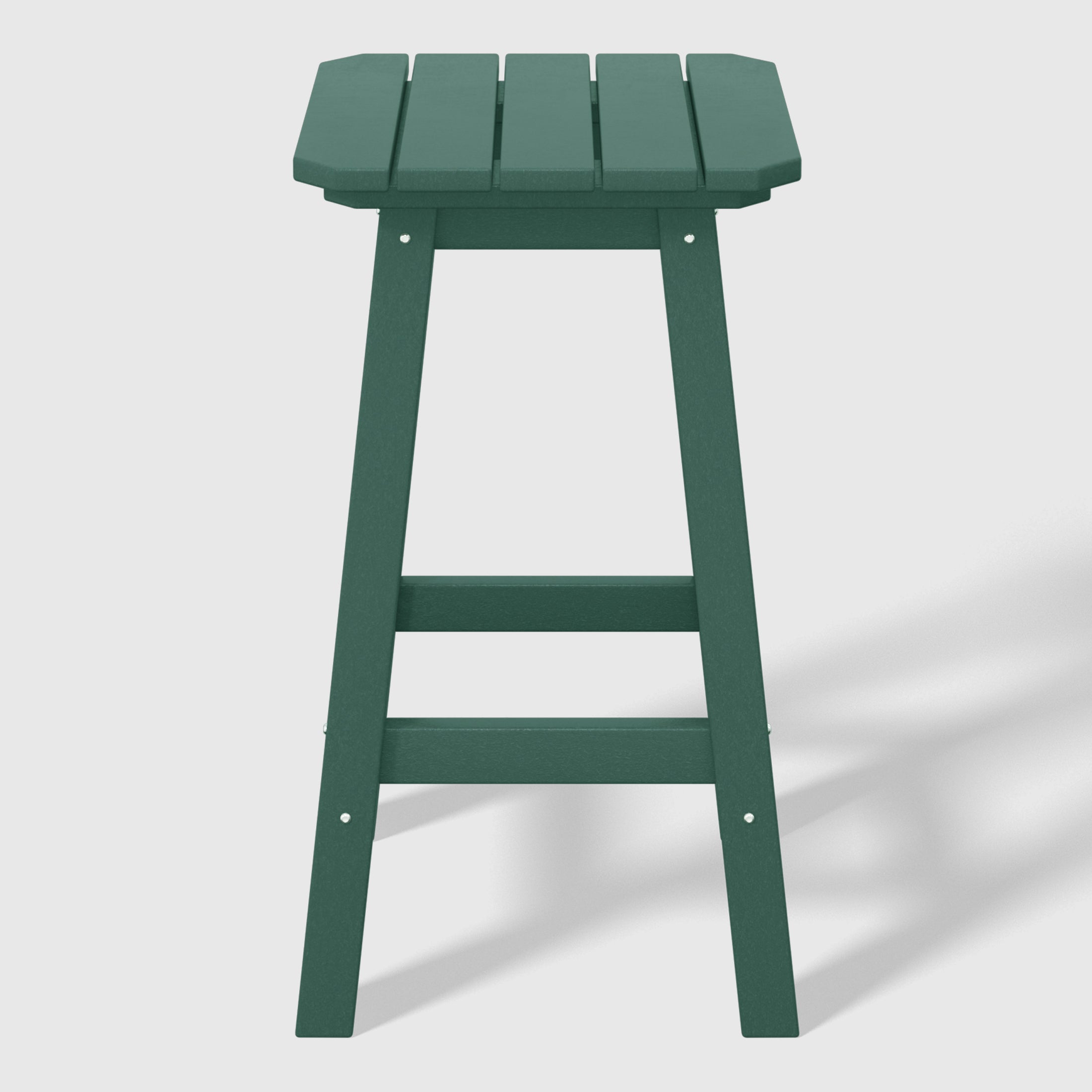 Paradise 24" HDPE Outdoor Patio Counter High Backless Square Bar Stools Set of Three