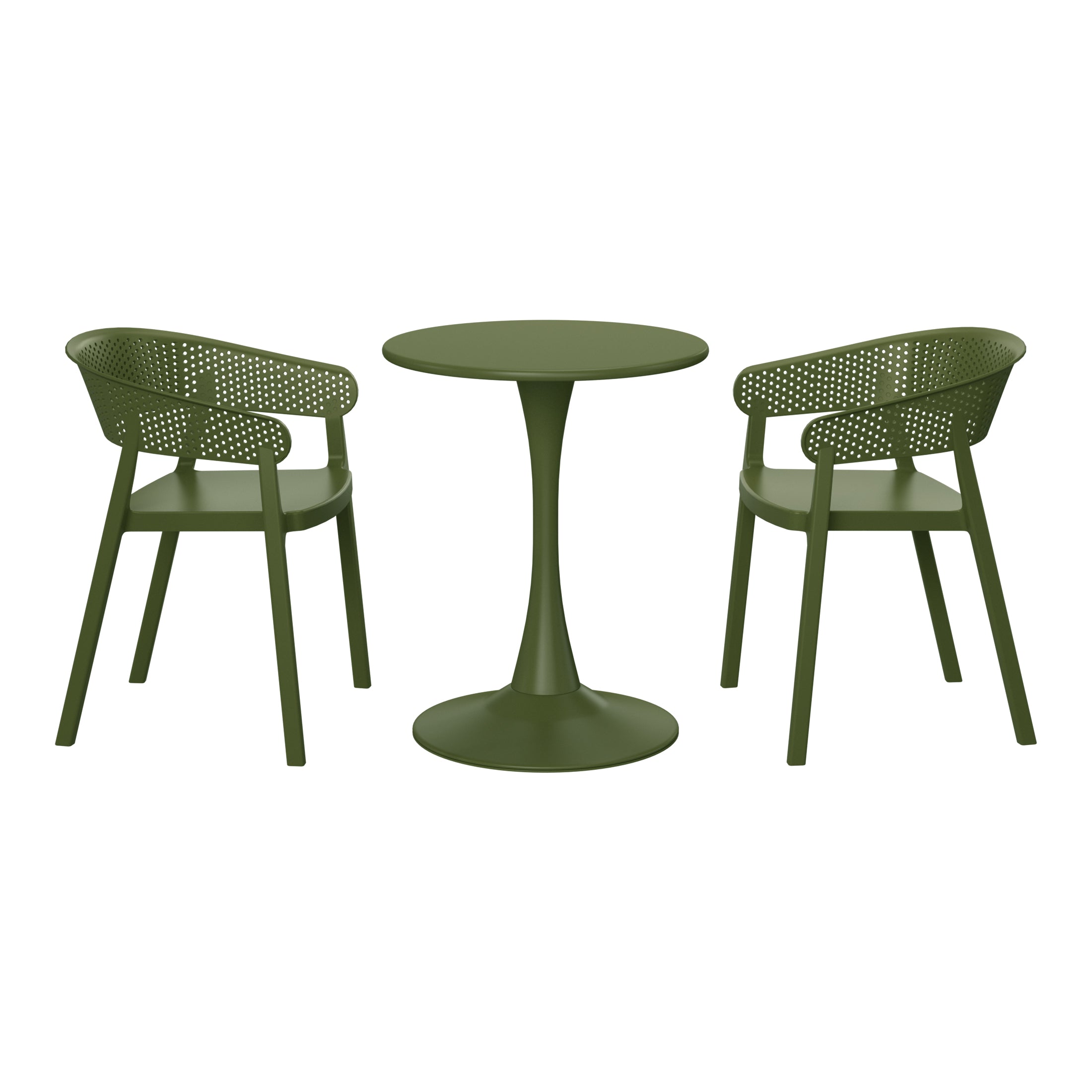 Sunshine 3-Piece Indoor Outdoor Metal Patio Dining Table Set With Stackable Patio Chairs