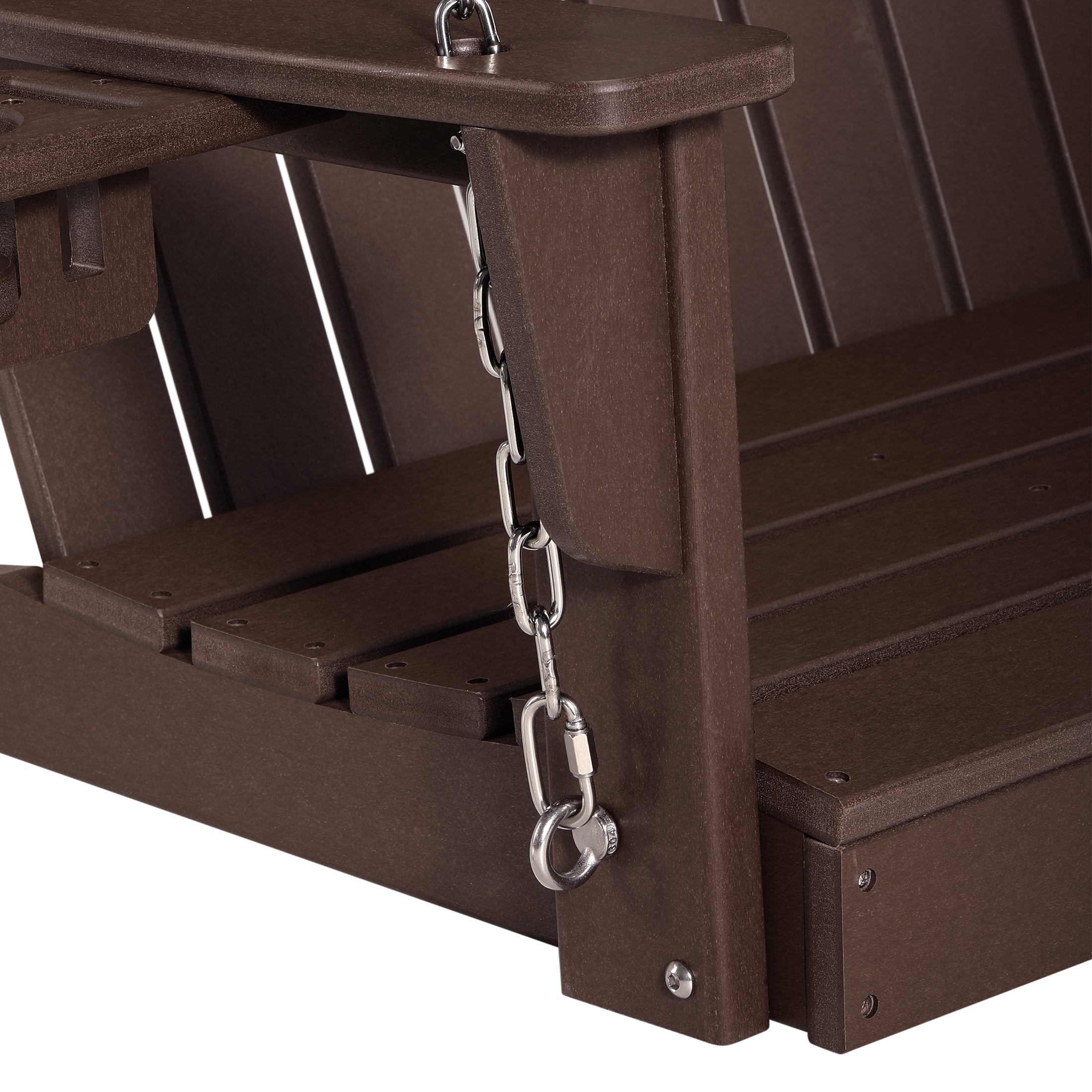 Savannah 4ft Outdoor HDPE Poly Farmhouse Hanging Porch Swing With Cup Holders