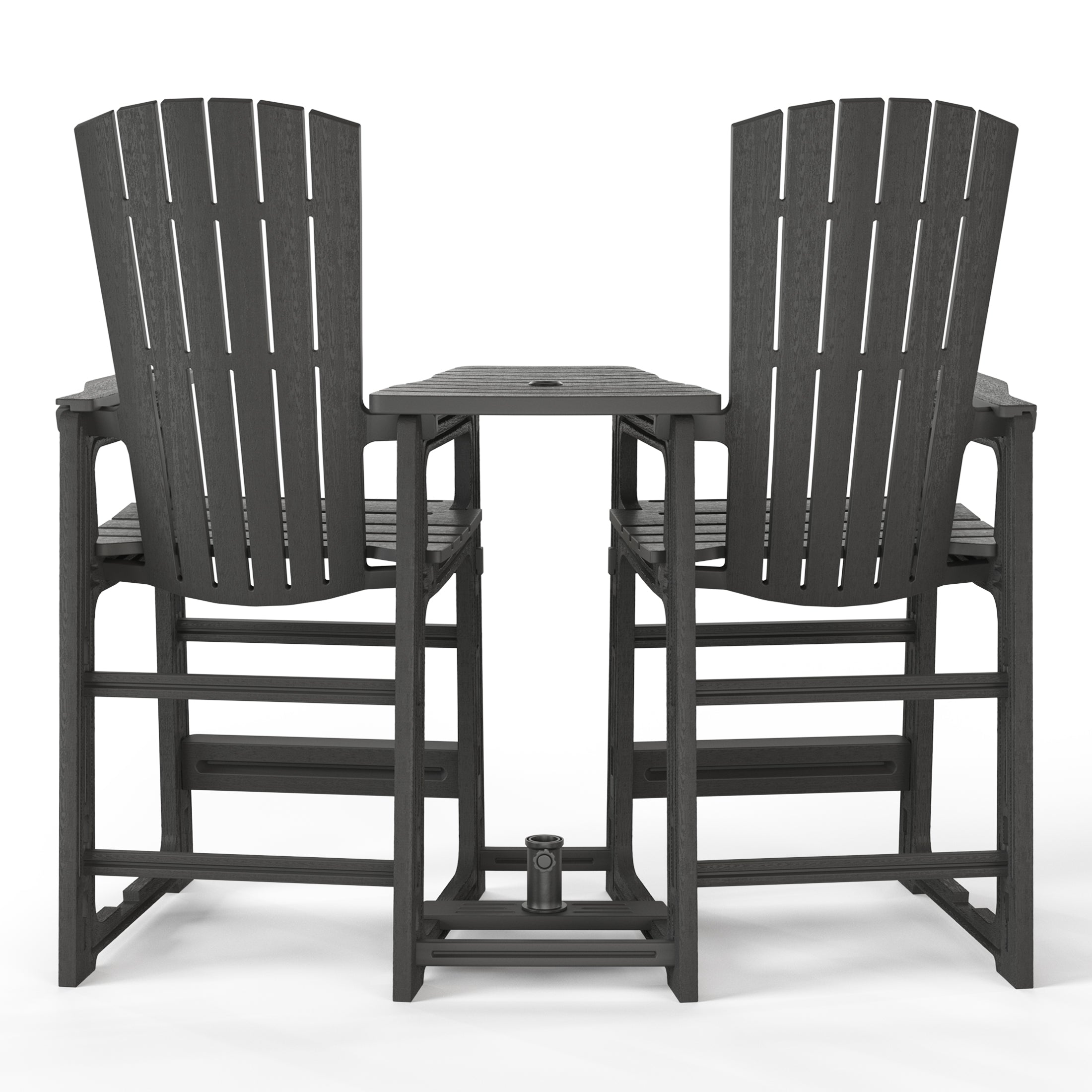 Cayman Outdoor Tall Adirondack Chairs With Connecting Table Tray (Set of 2)