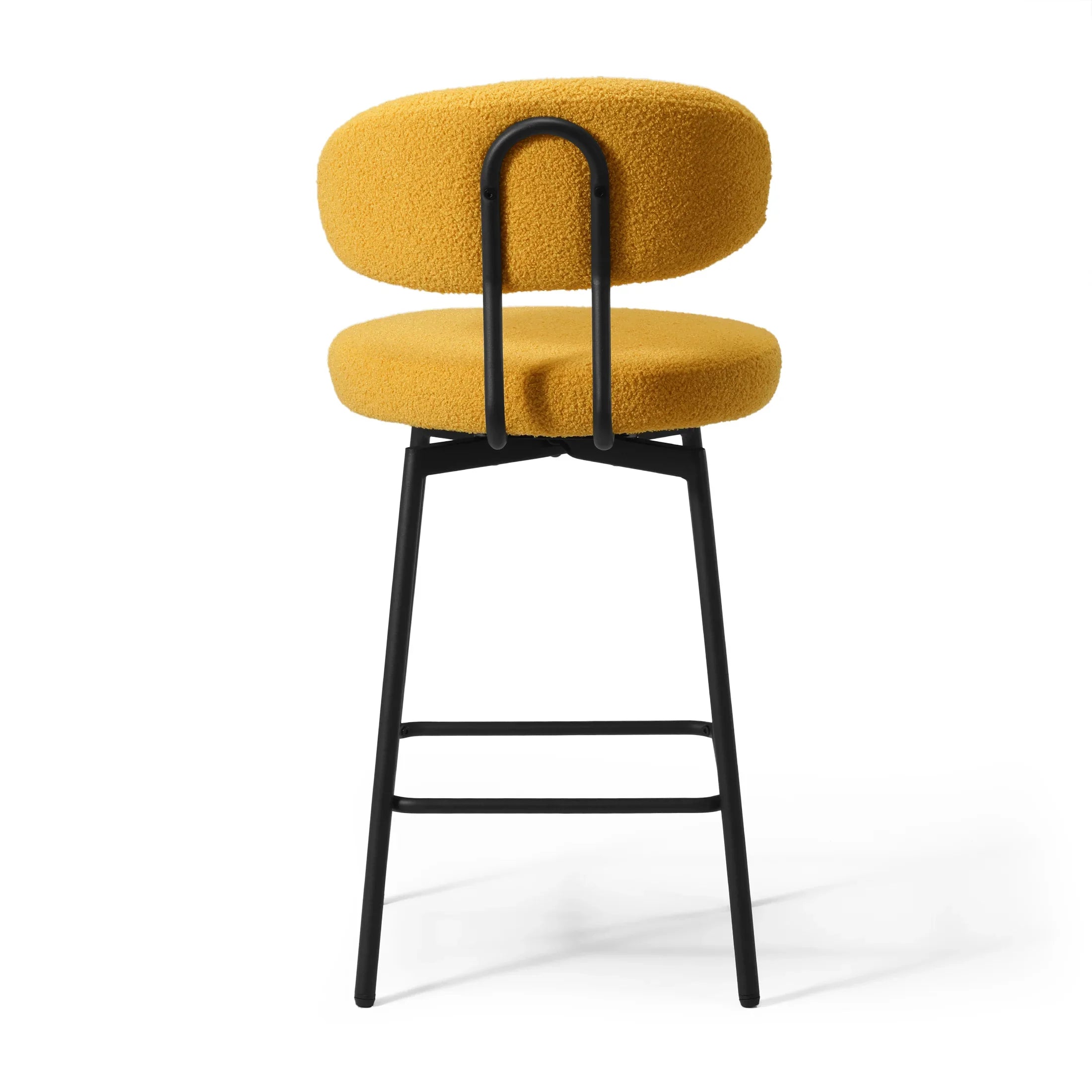 Celine Modern Upholstered Sherpa Fabric Counter Height Bar Stools with Back (Set of 2)