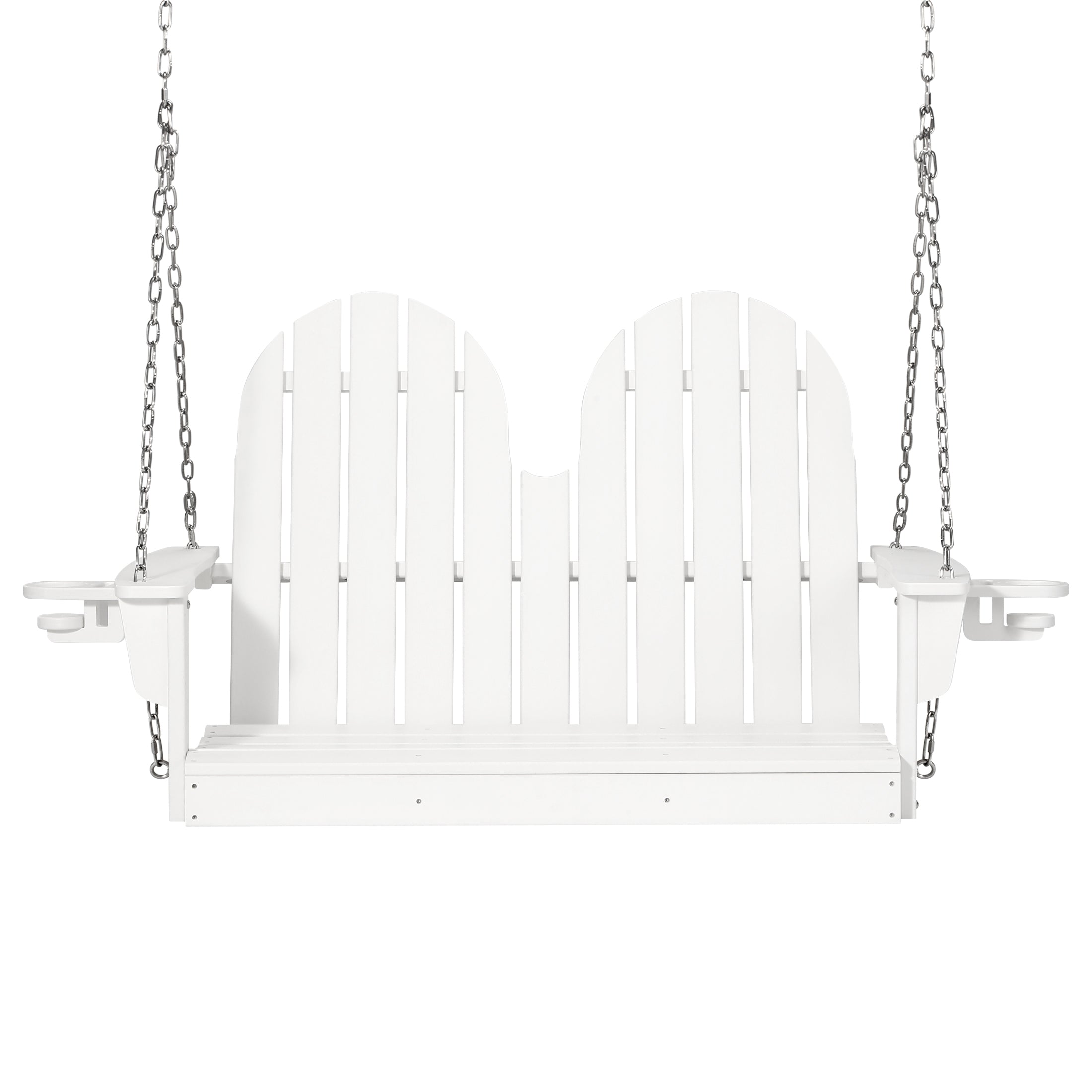 Savannah 4ft Outdoor HDPE Poly Farmhouse Hanging Porch Swing With Cup Holders