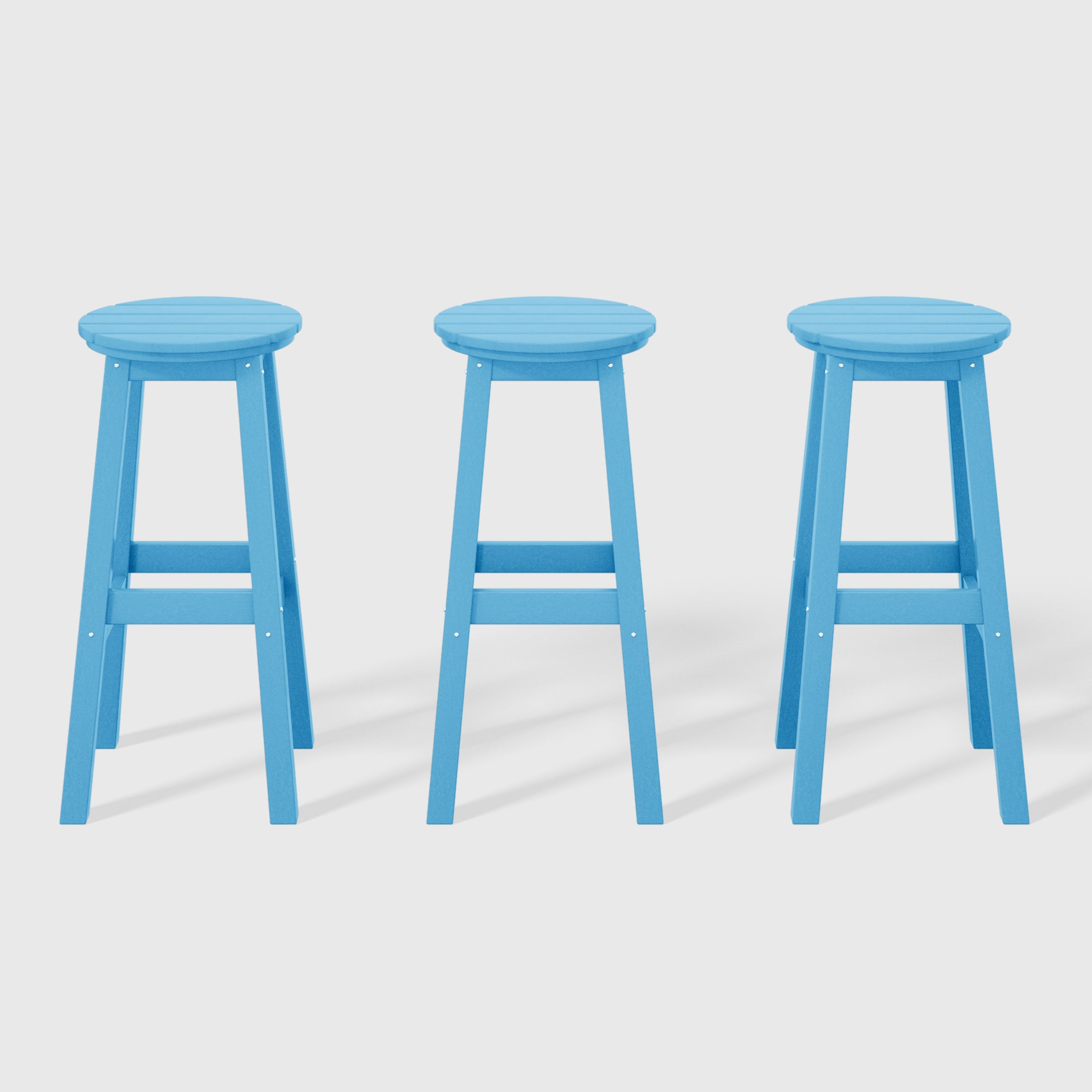 Paradise 29" HDPE Outdoor Patio Round Bar Stool Set of 3