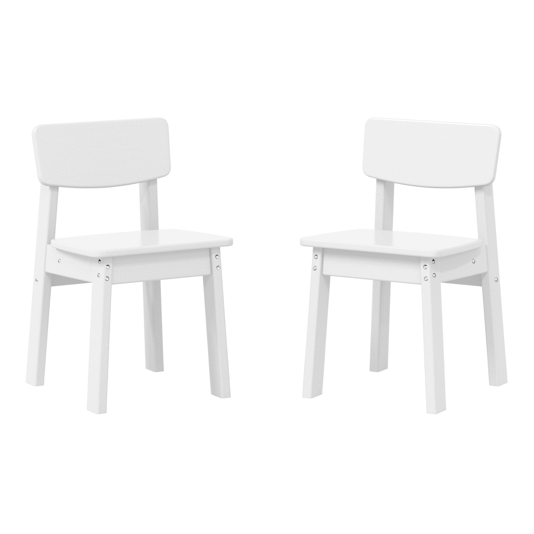 Little Explorers Outdoor HDPE Kids Modern Plastic Toddler Dining Chairs (Set of Two)