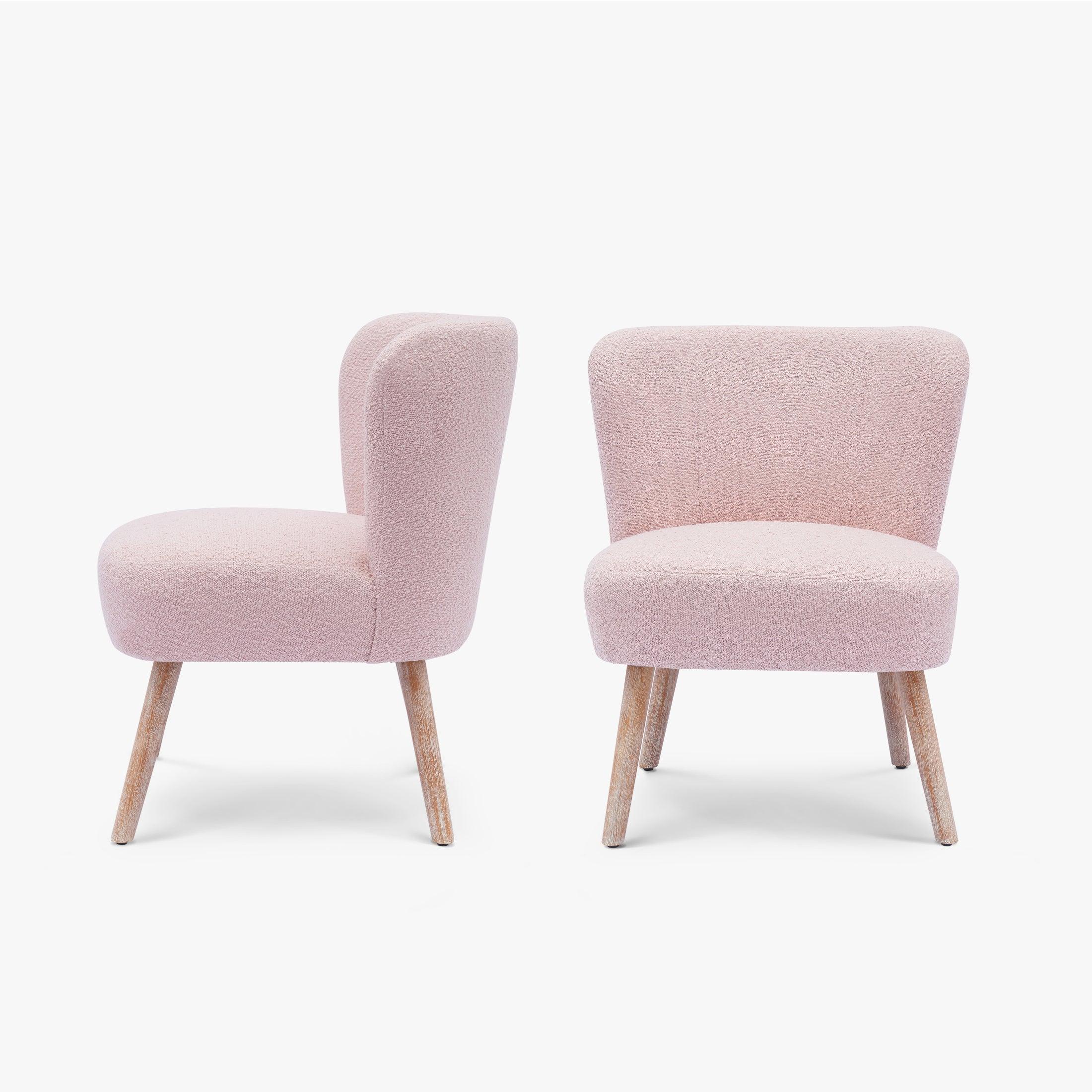Amélie 25" Wide Upholstered Boucle Accent Chairs Set of Two