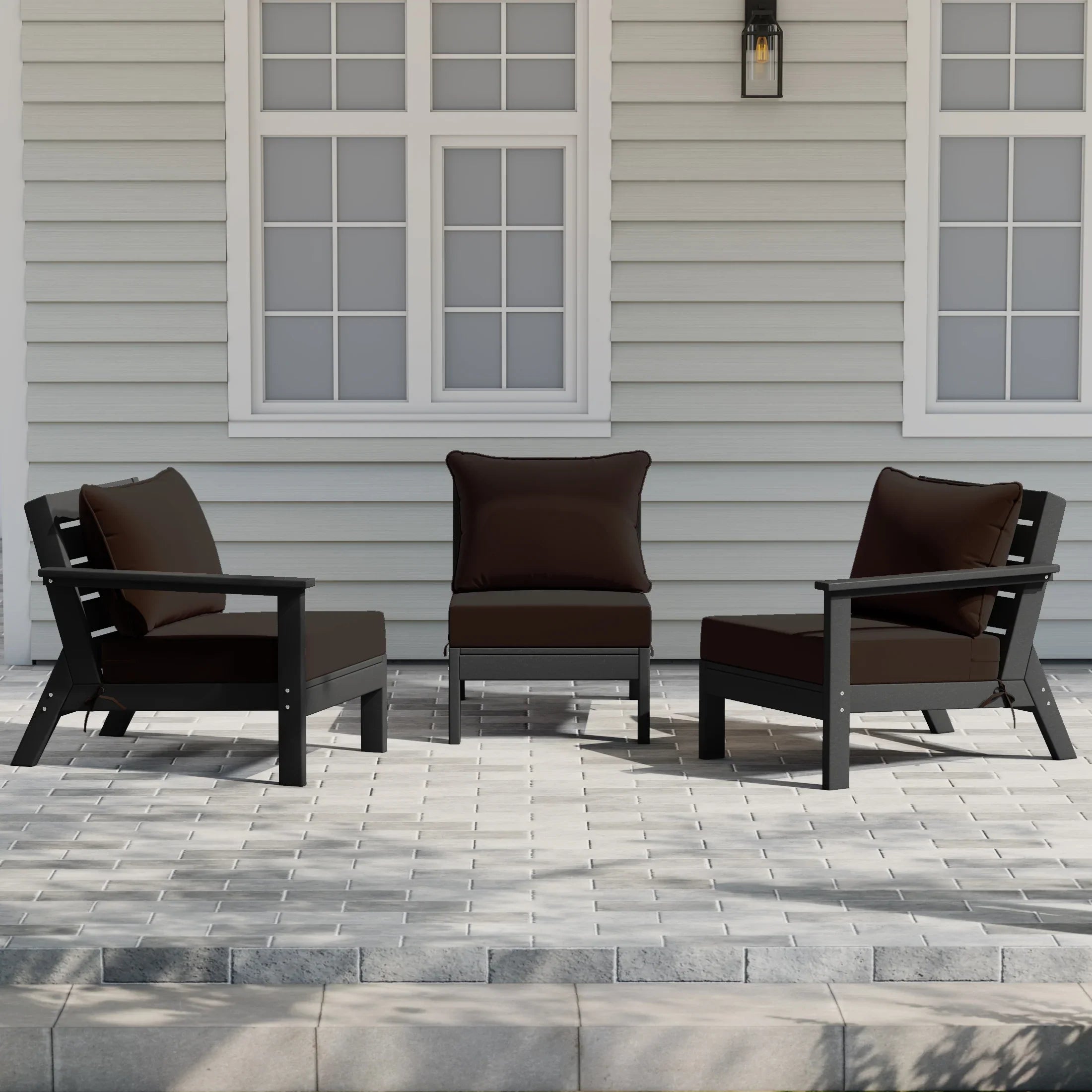 Portsmouth Outdoor Patio HDPE Sectional Sofa with Patio Cushions