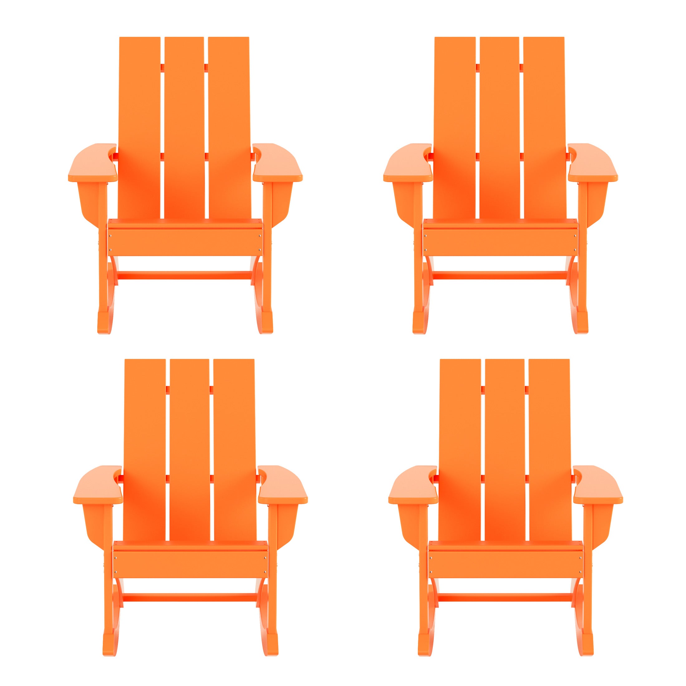 Palms Outdoor Patio Modern Adirondack Rocking Chair (Set of 4)
