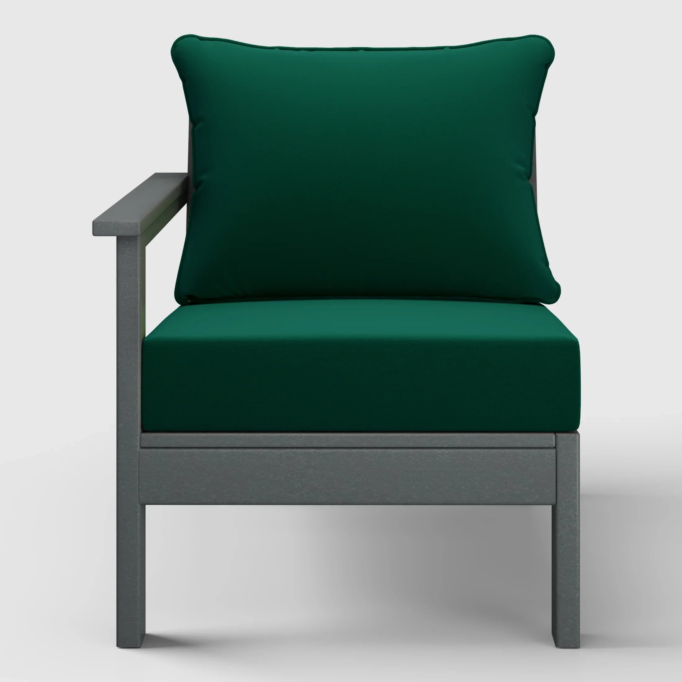 Portsmouth Outdoor Patio HDPE Left Arm Sectional Corner Club Chair with Patio Cushions