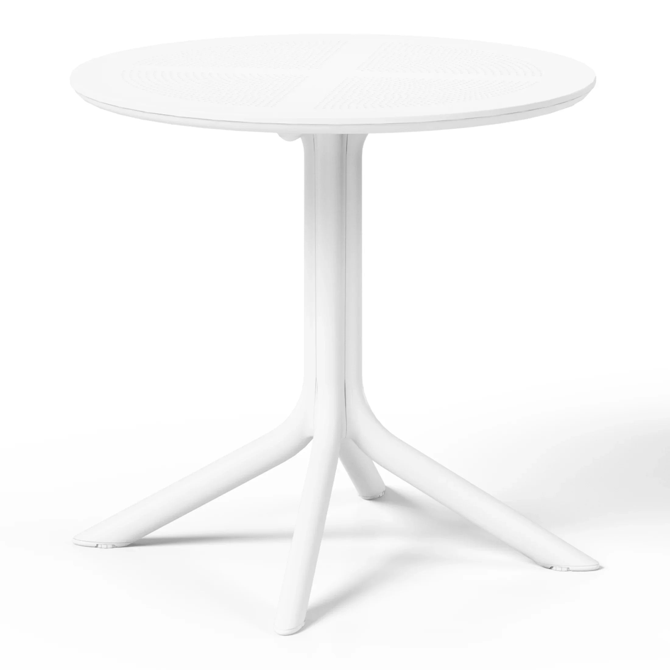 Sunshine 31.5" Round Plastic Outdoor Patio Dining Table for 4