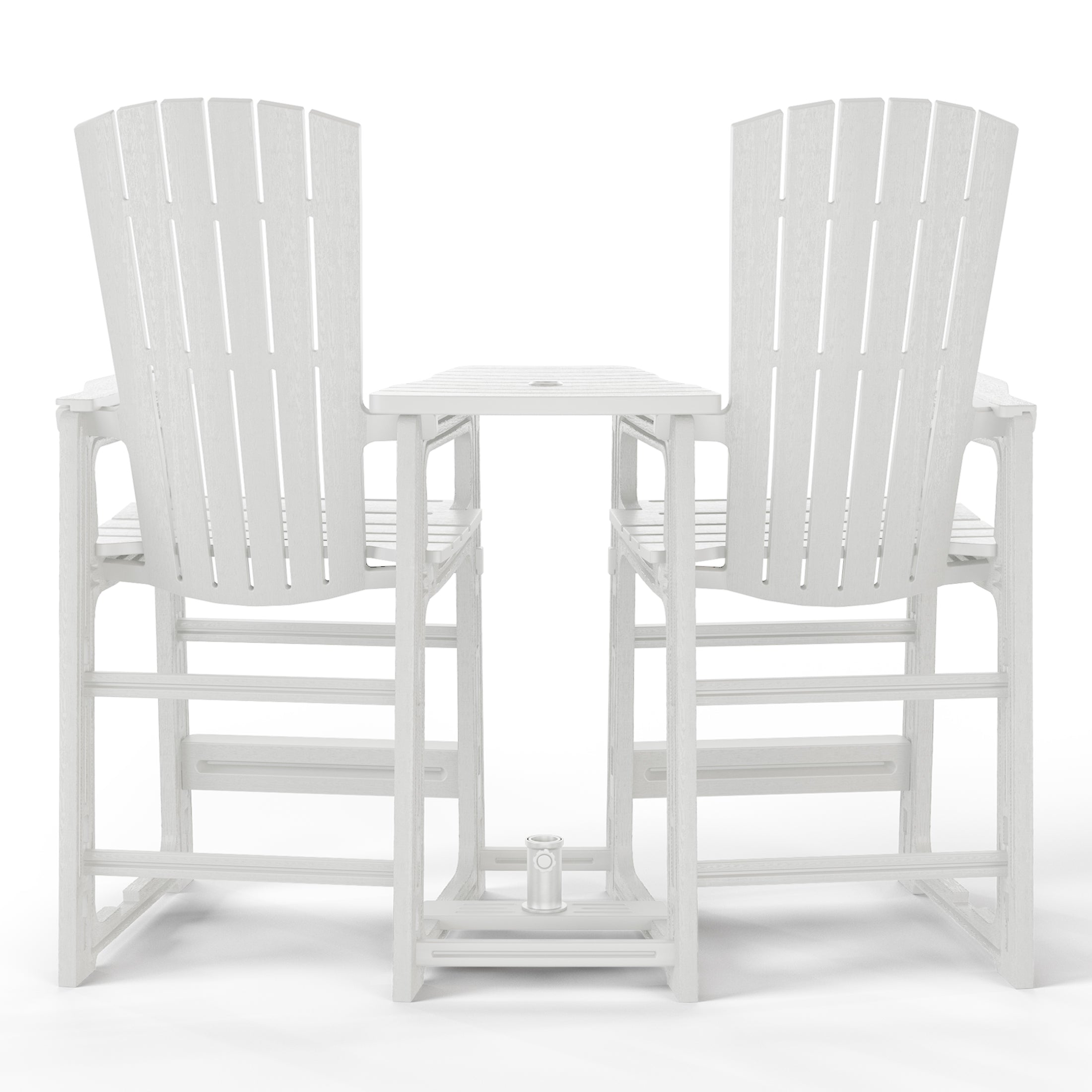 Cayman Outdoor Tall Adirondack Chairs With Connecting Table Tray (Set of 2)