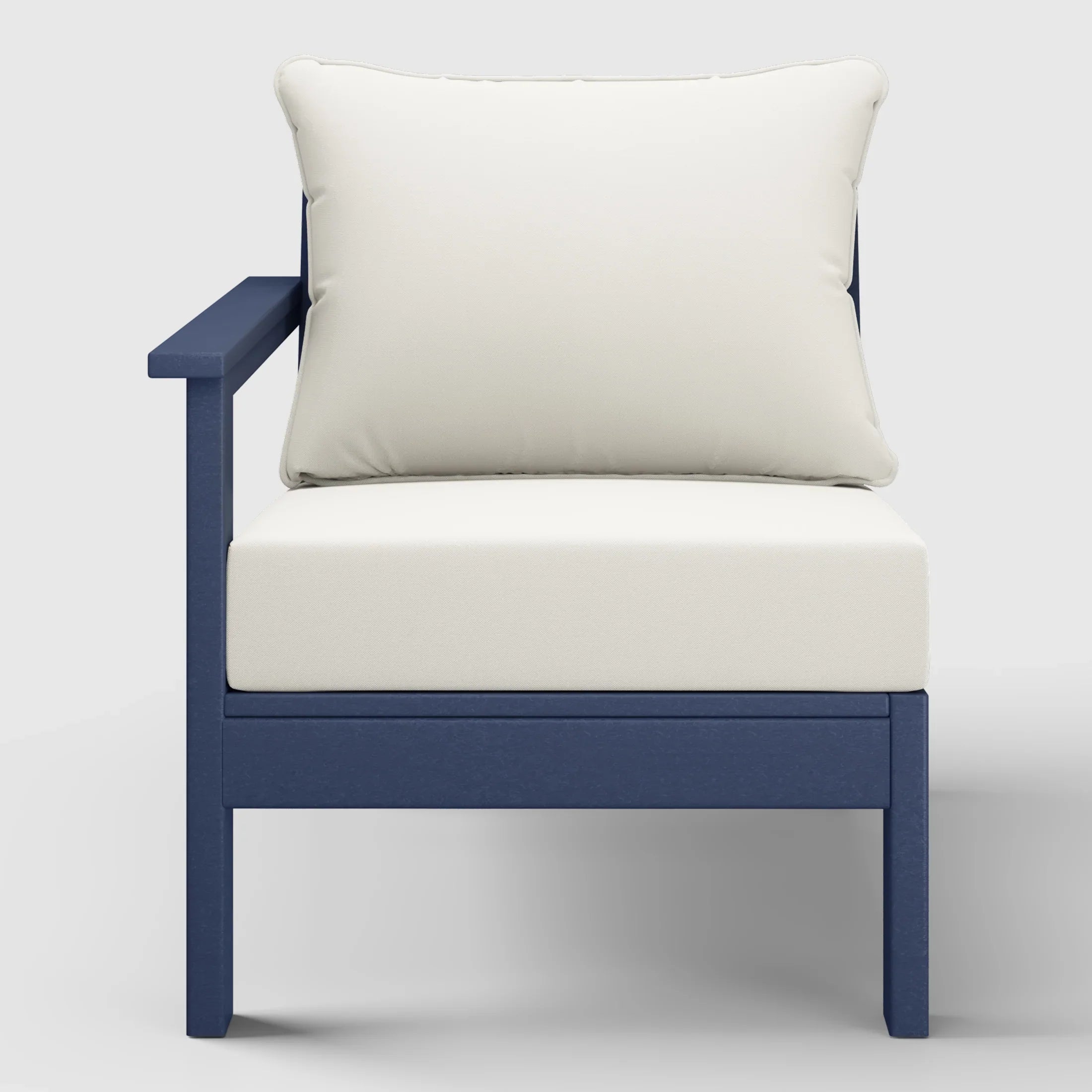 Portsmouth Outdoor Patio HDPE Left Arm Sectional Corner Club Chair with Patio Cushions