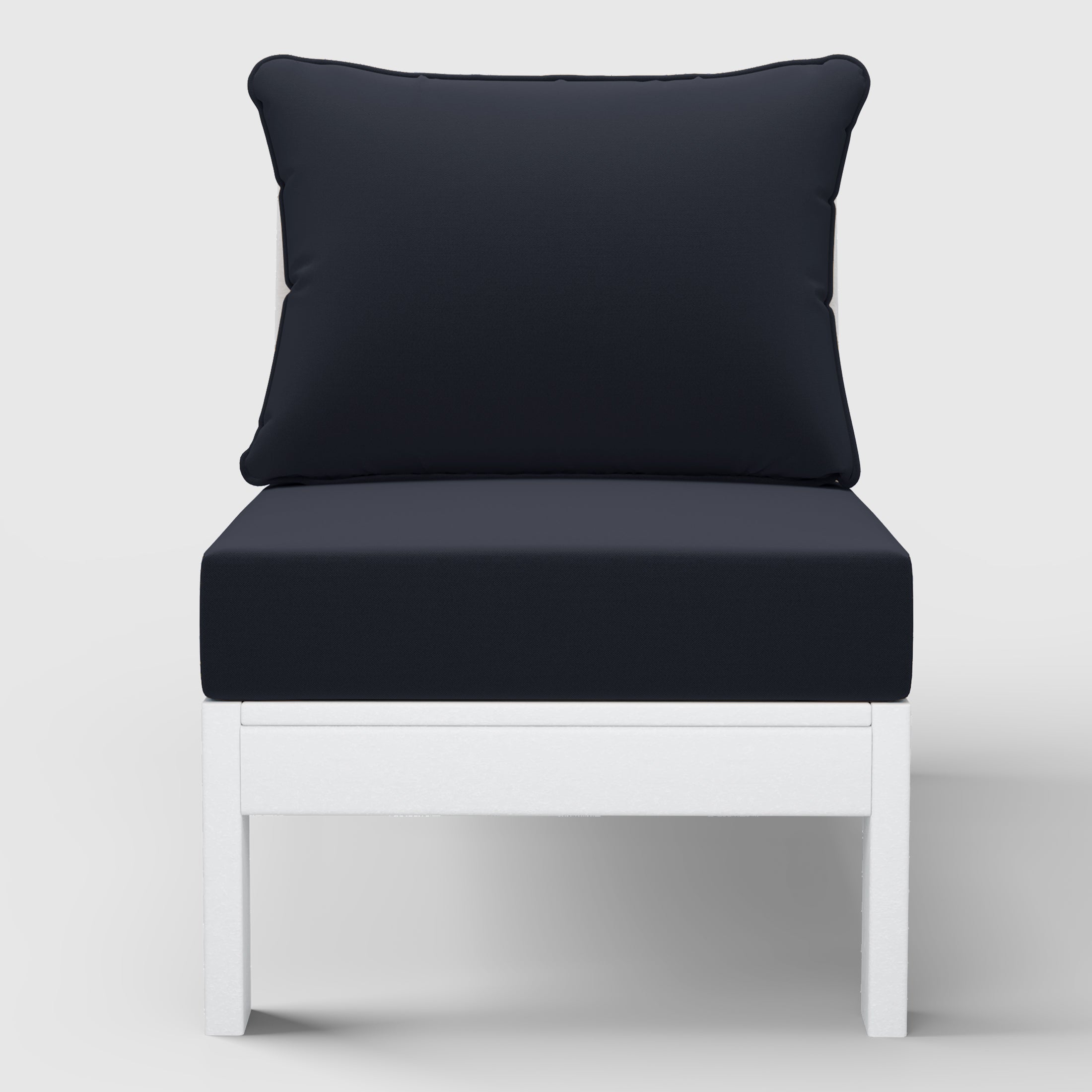 Portsmouth Outdoor HDPE Deep Seating Modular Armless Patio Chair with Patio Cushions