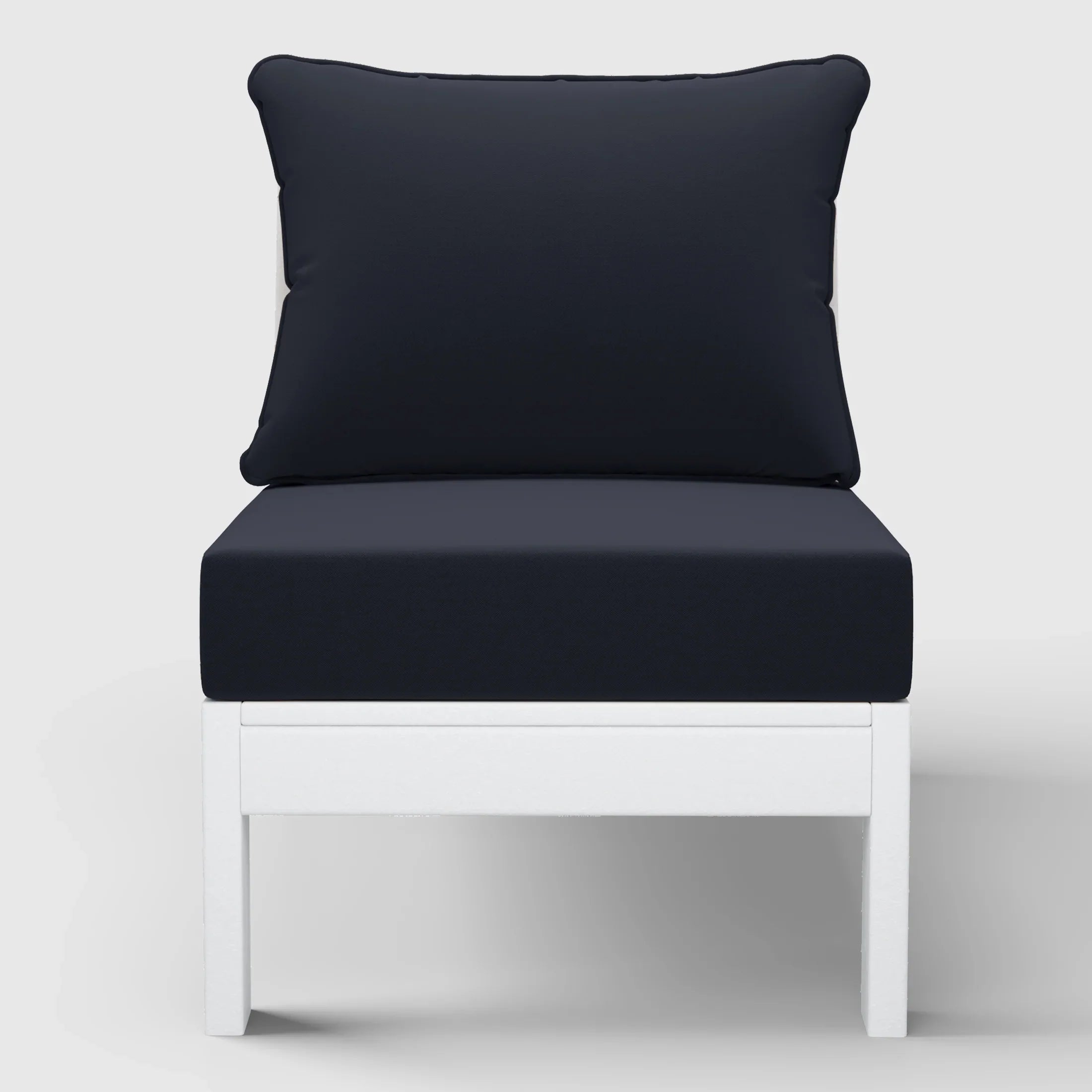 Portsmouth Outdoor HDPE Deep Seating Modular Armless Patio Chair with Patio Cushions