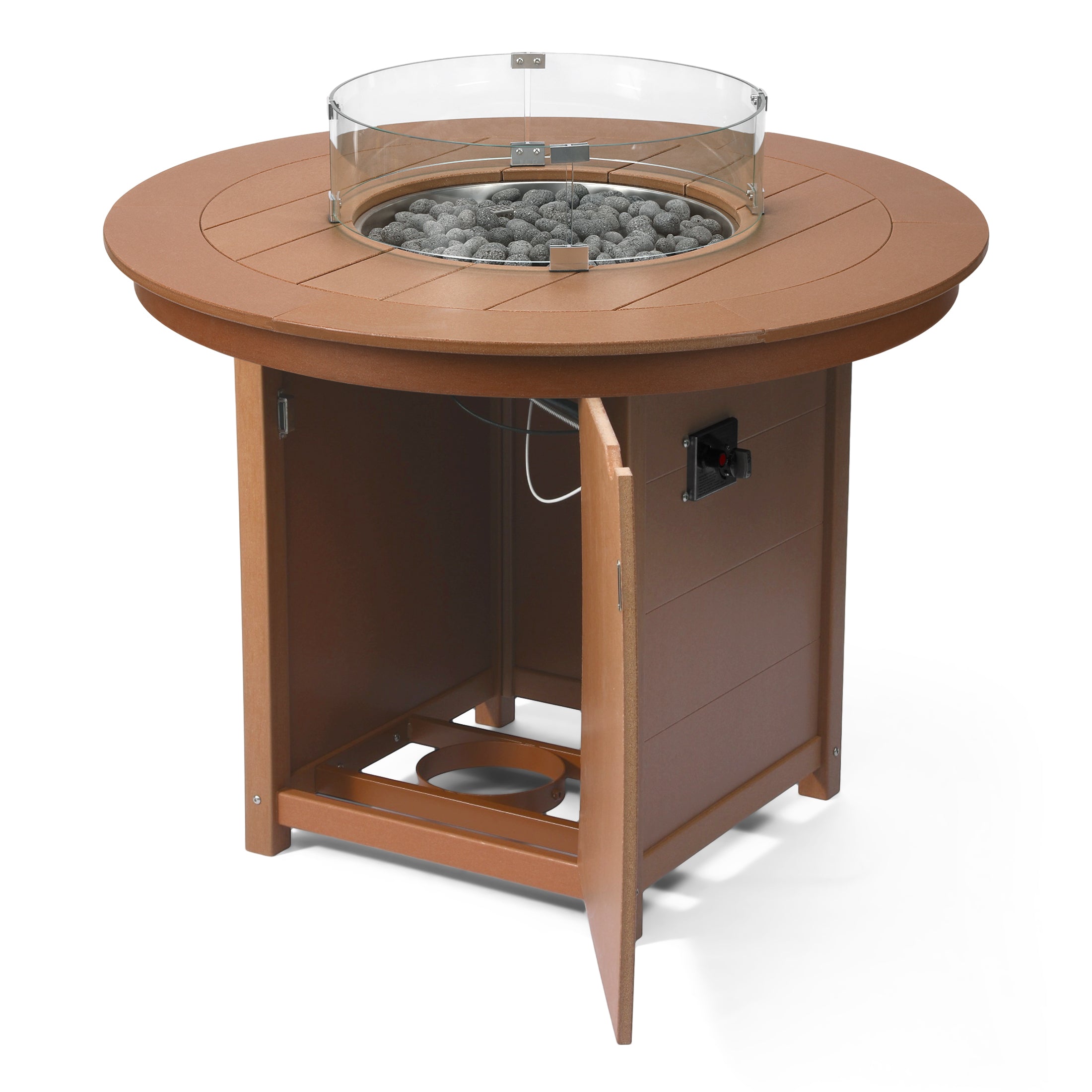 Sol 47" Modern Outdoor Patio Propane Round Counter Height Fire Pit Table