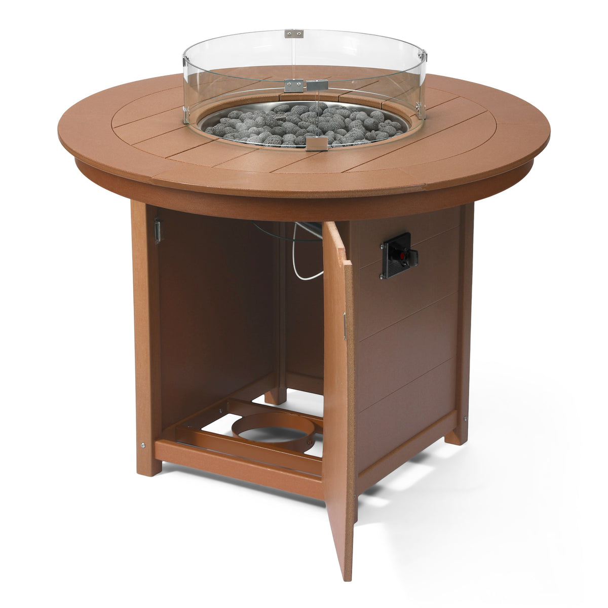 Sol 47" Modern Outdoor Patio Propane Round Counter Height Fire Pit Table