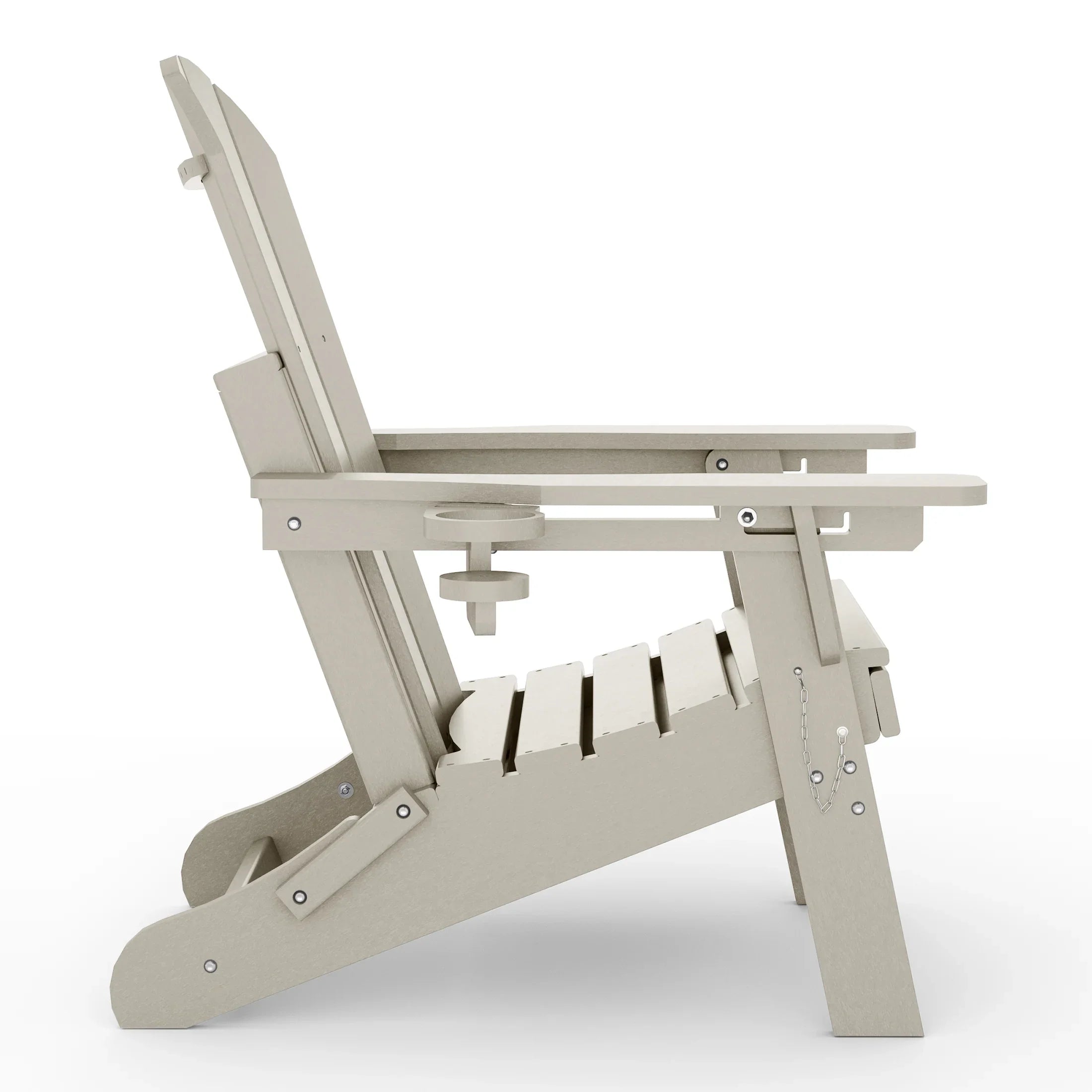 Paradise Folding Adjustable Adirondack Chair with Retractable Ottoman and Cup Holder