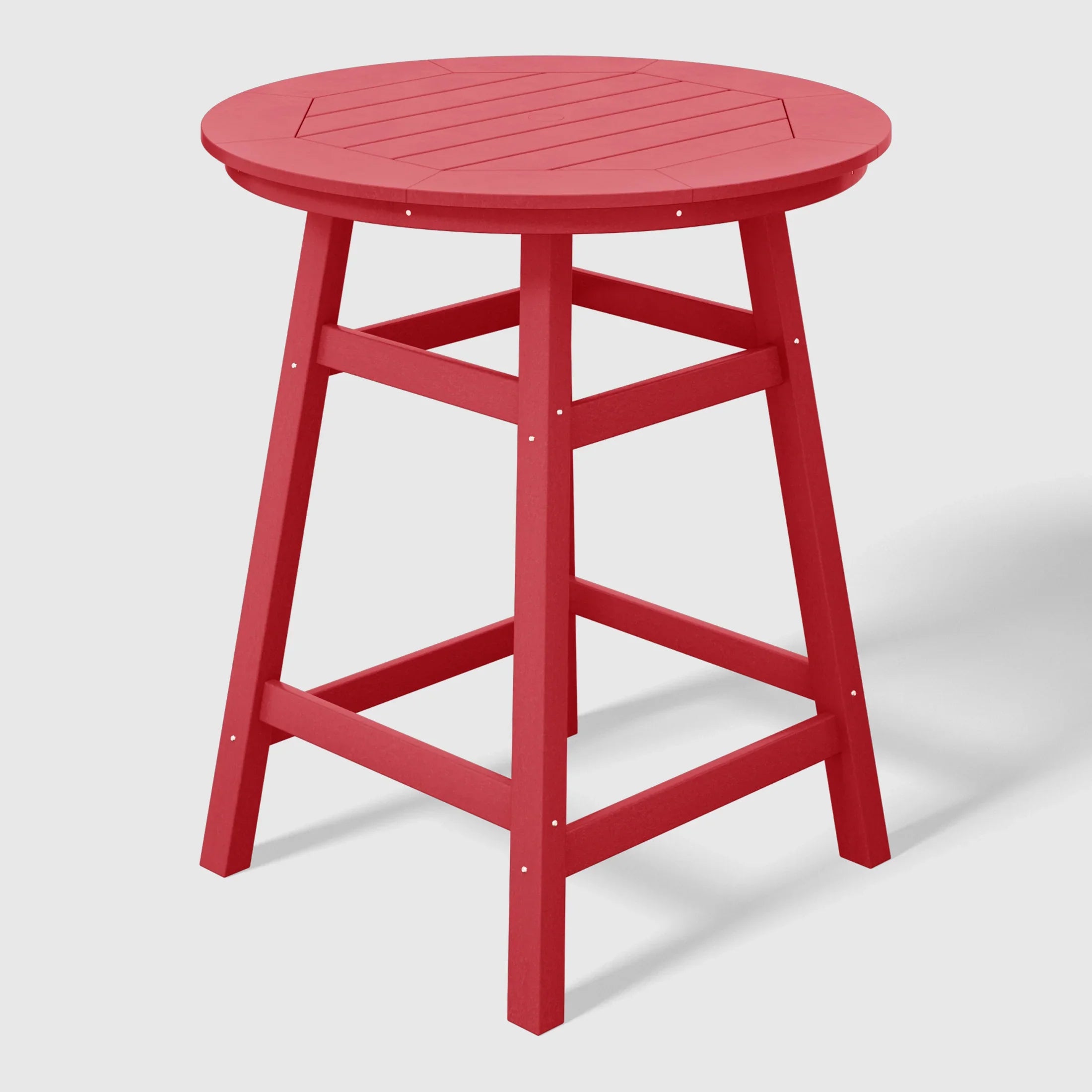 Paradise 5-Piece HDPE Outdoor Patio Dining Bar Bistro Table Set with Counter High Round Bar Stools