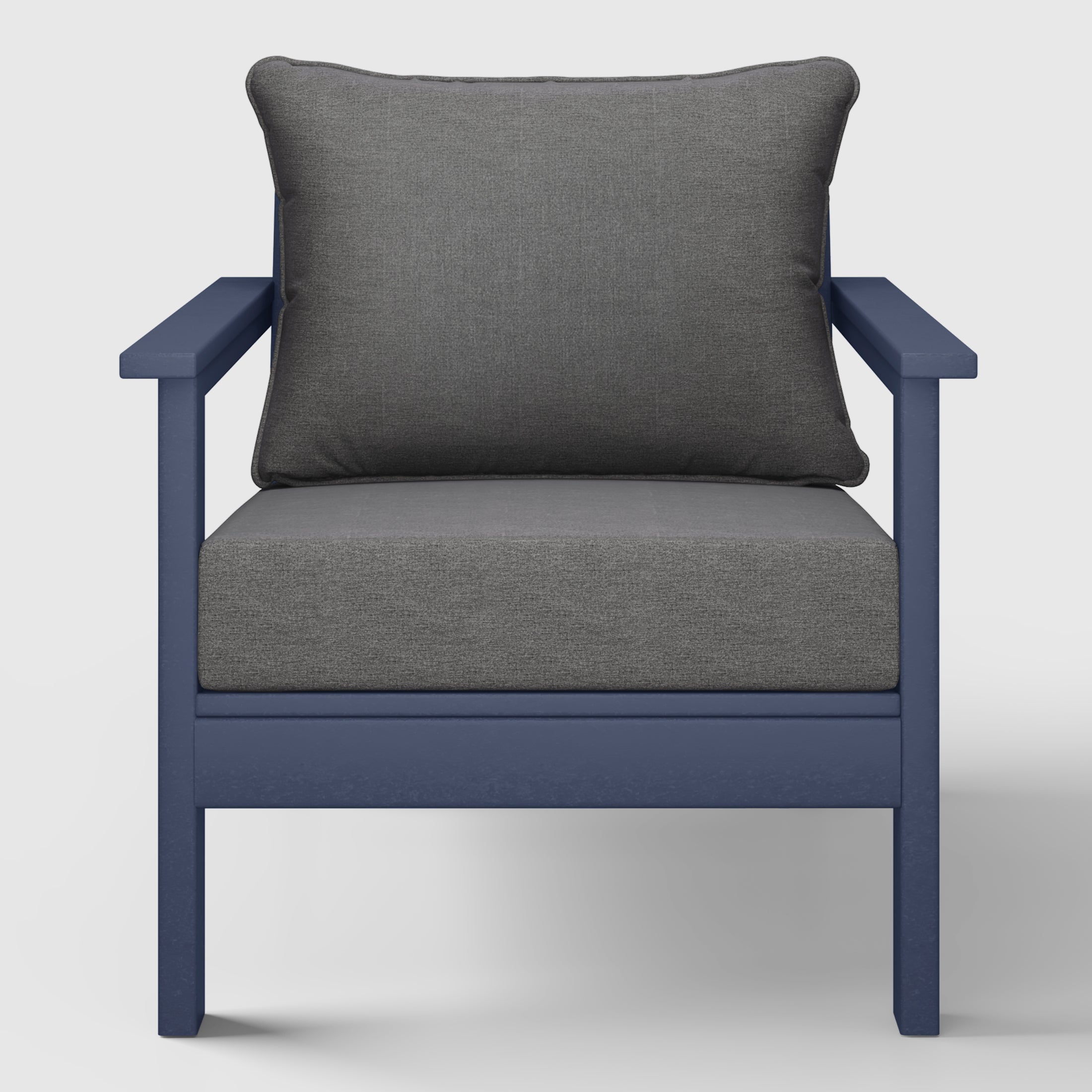 Portsmouth Outdoor Modern HDPE Patio Club Chair with Deep Seat Cushions