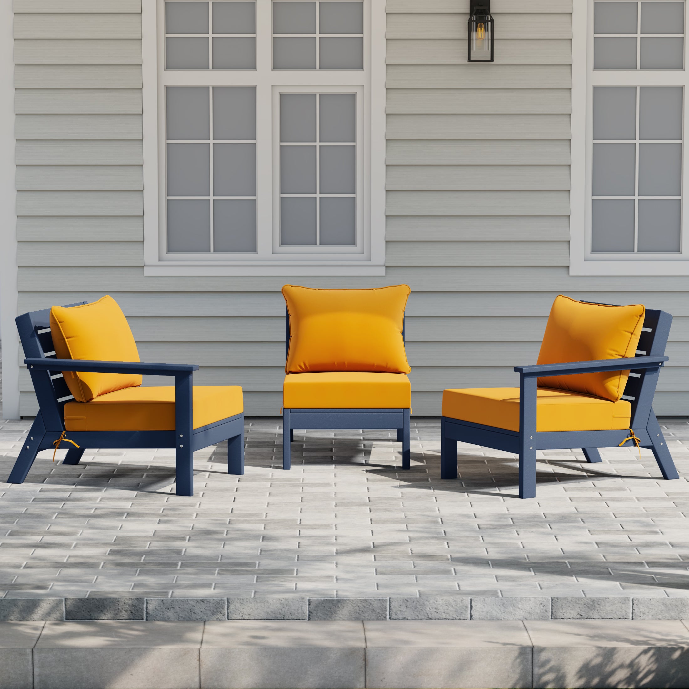 Portsmouth Outdoor Patio HDPE Sectional Sofa with Patio Cushions