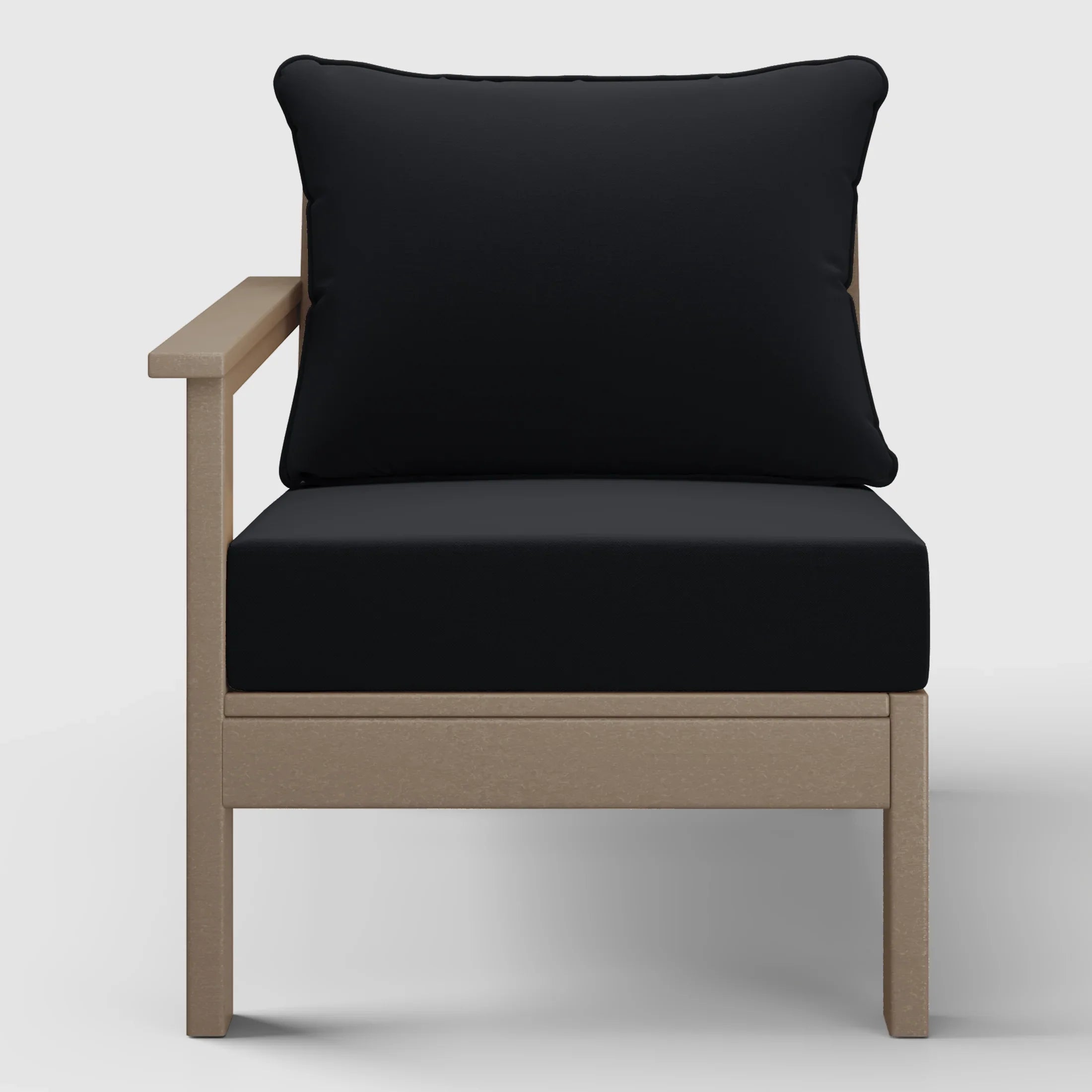 Portsmouth Outdoor Patio HDPE Left Arm Sectional Corner Club Chair with Patio Cushions