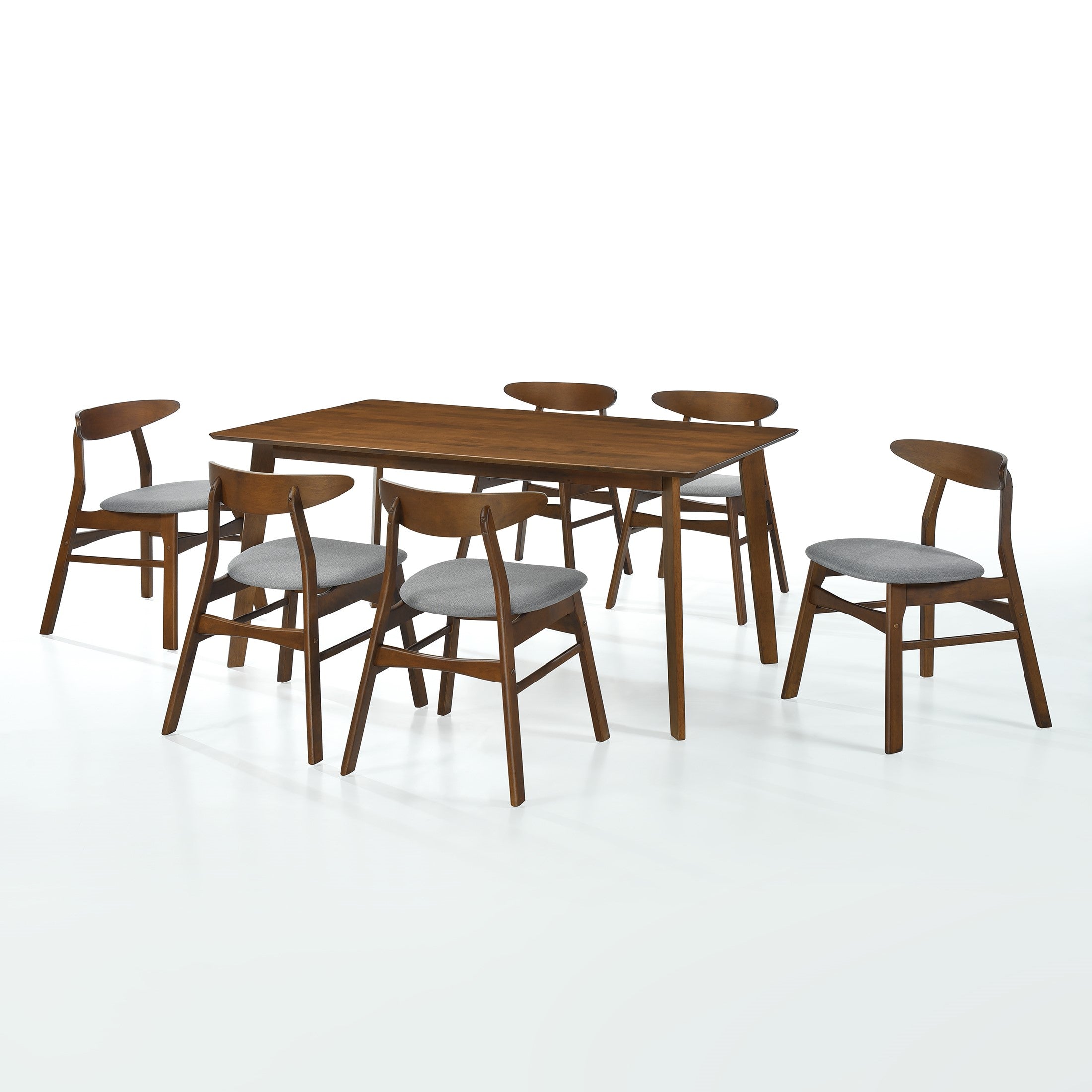 Scarsdale 7-Piece set solid Wood upholstered seat dining set with table and chairs