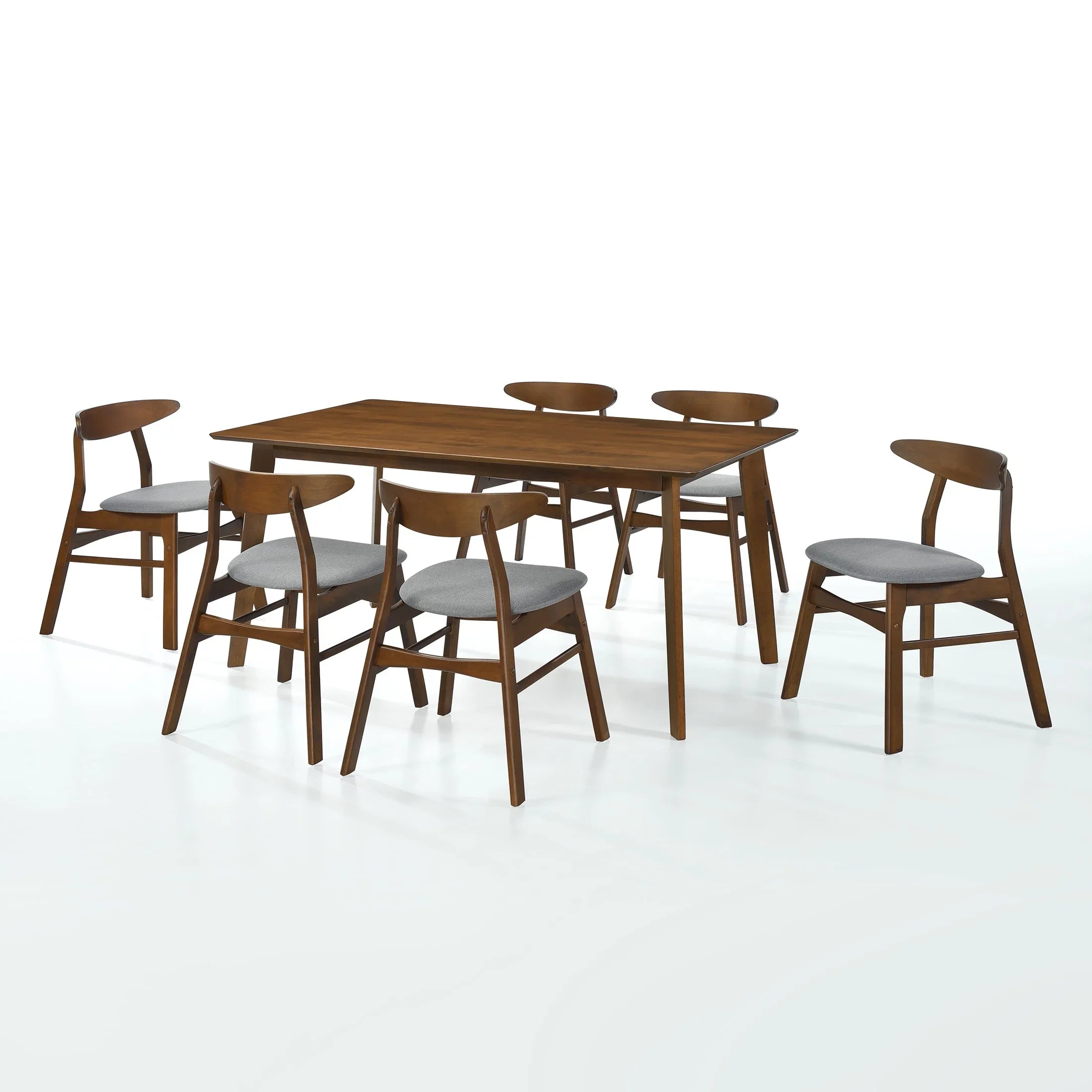 Scarsdale 7-Piece set solid Wood upholstered seat dining set with table and chairs