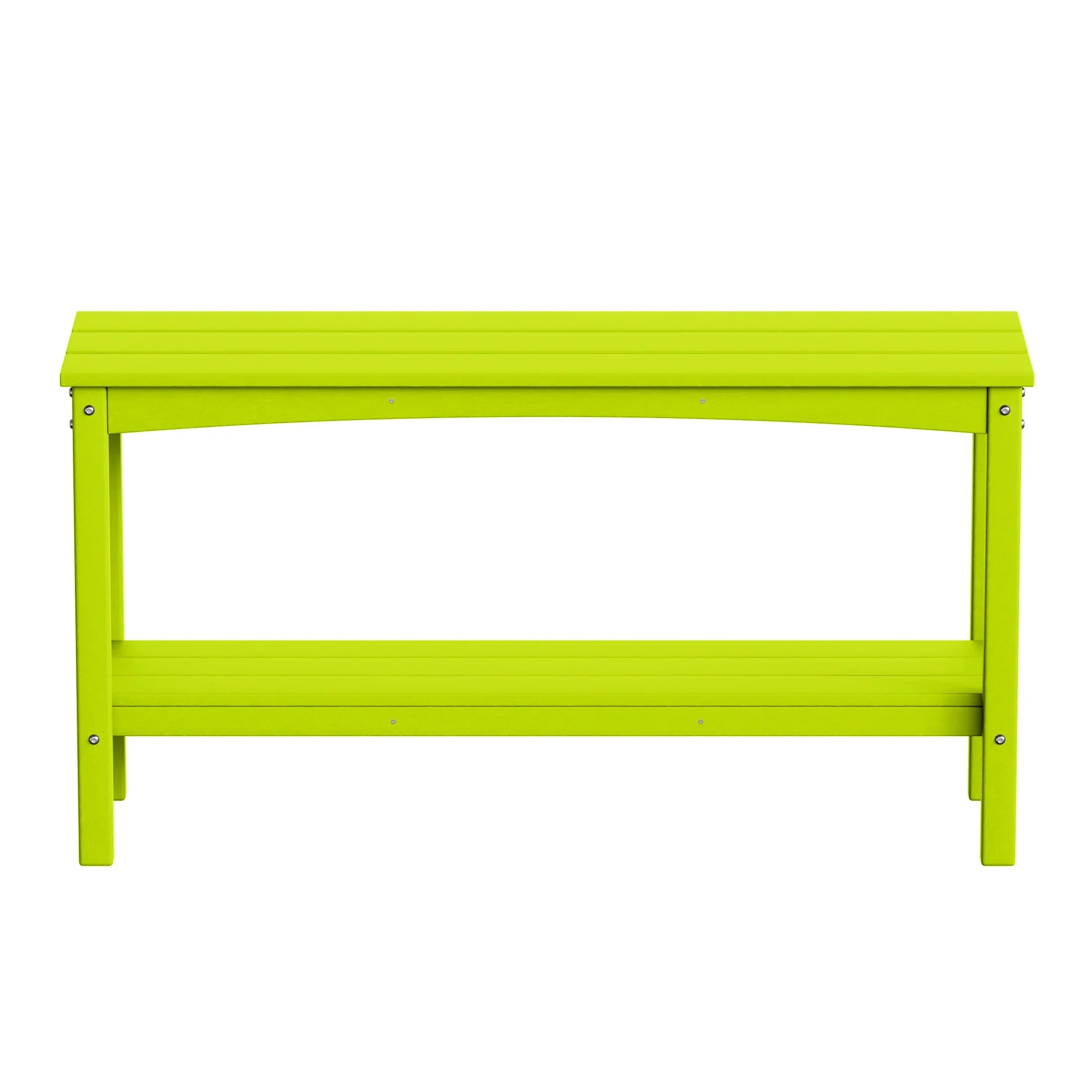 Paradise 55" Outdoor Patio HDPE Adirondack 2-Tier Shelf Console Table