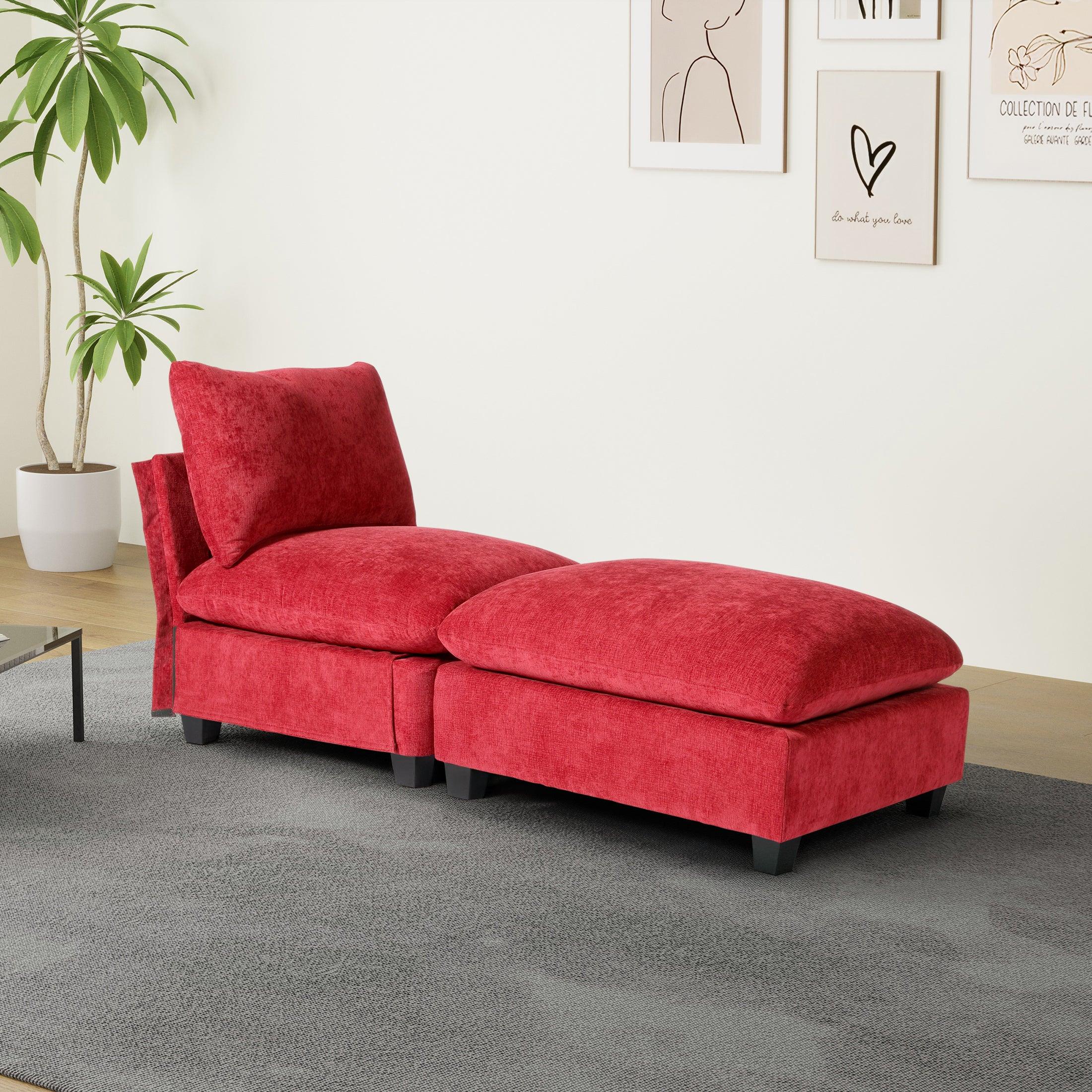 Springfield 68.5" Chenille Upholstered Indoor Chaise Lounge Chair