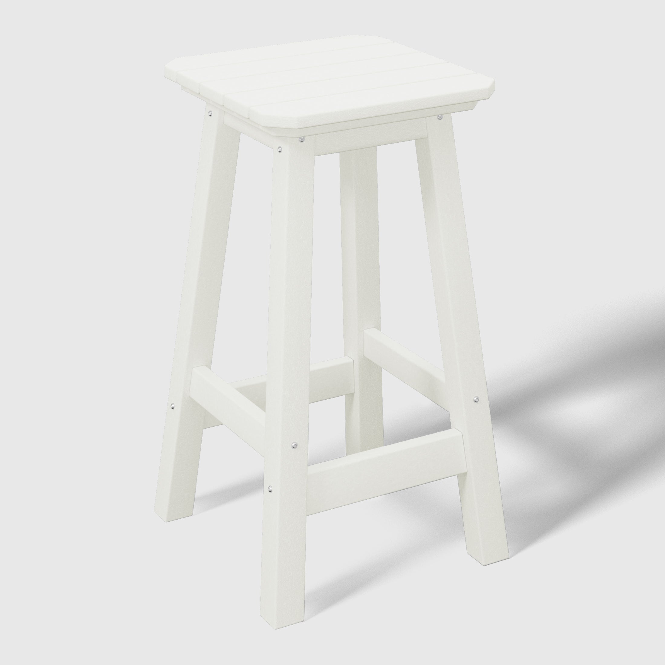 Paradise 24" HDPE Outdoor Patio Counter High Backless Square Bar Stools Set of 2