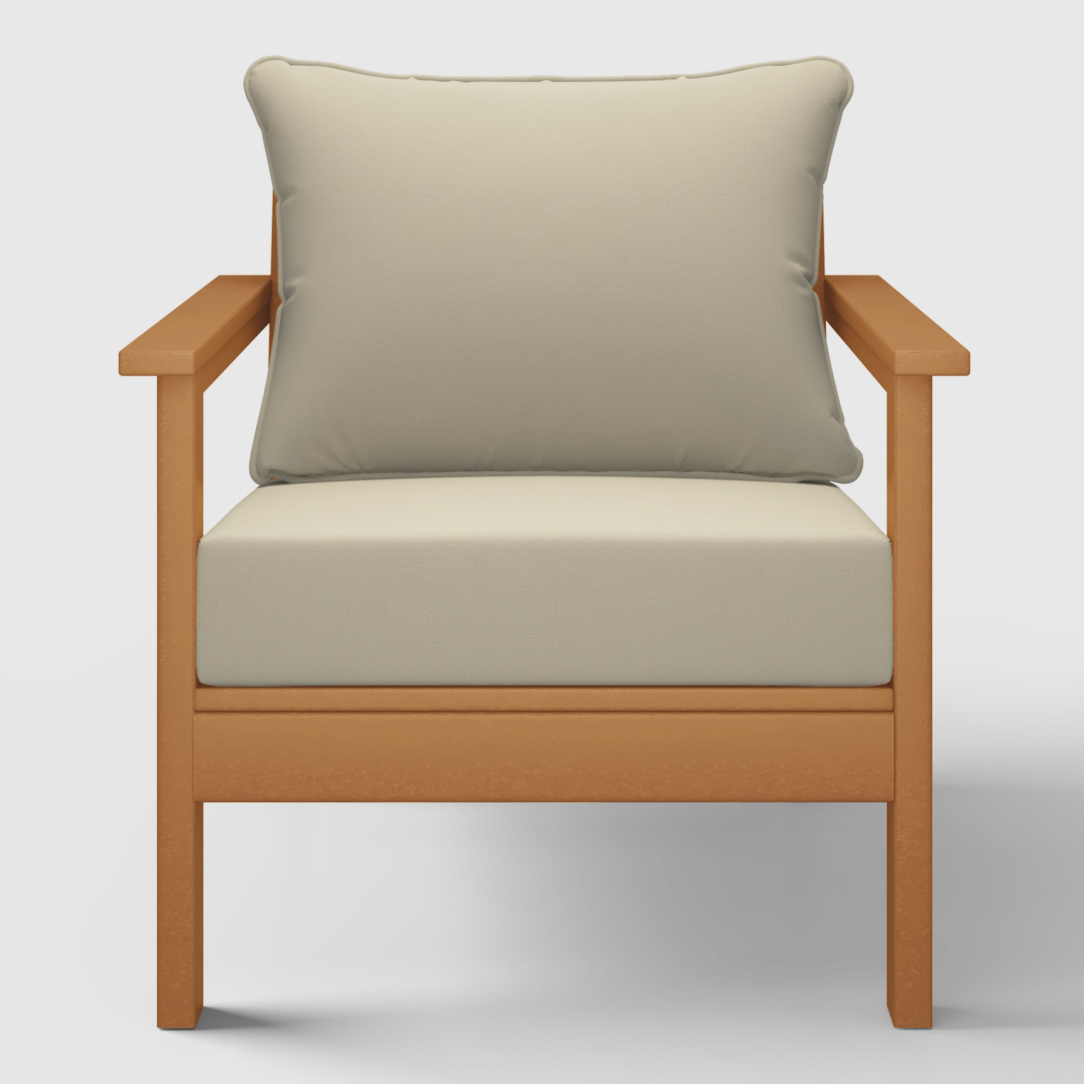 Portsmouth Outdoor Modern HDPE Patio Club Chairs with Deep Seat Cushions (Set of 2)