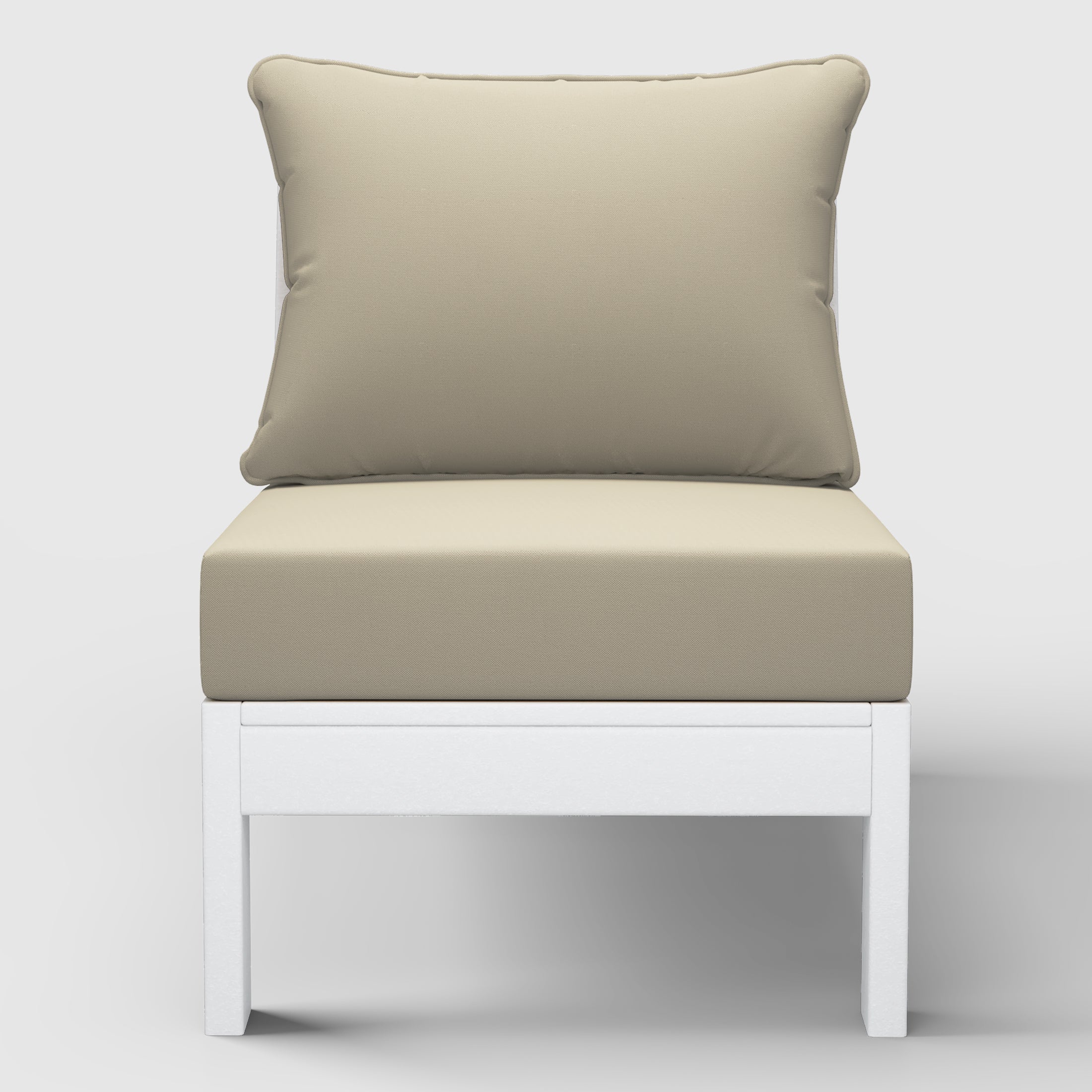 Portsmouth Outdoor HDPE Deep Seating Modular Armless Patio Chair with Patio Cushions