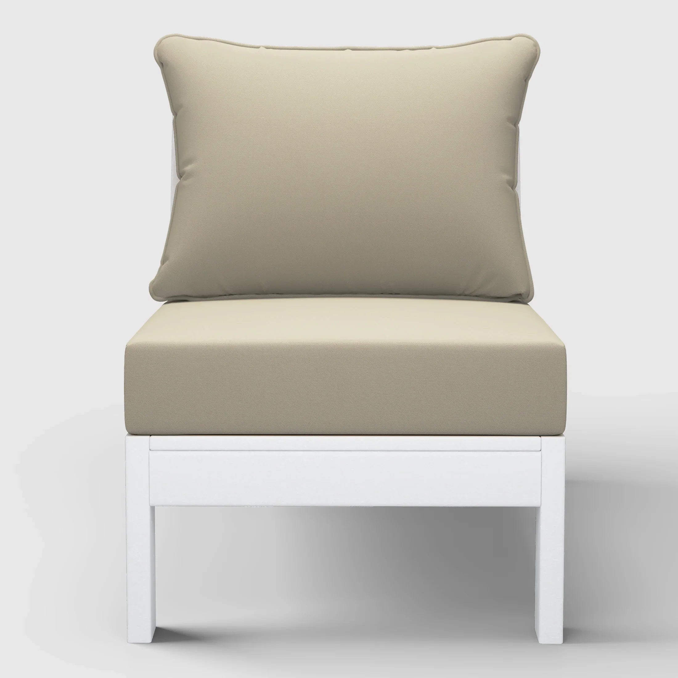 Portsmouth Outdoor HDPE Deep Seating Modular Armless Patio Chair with Patio Cushions