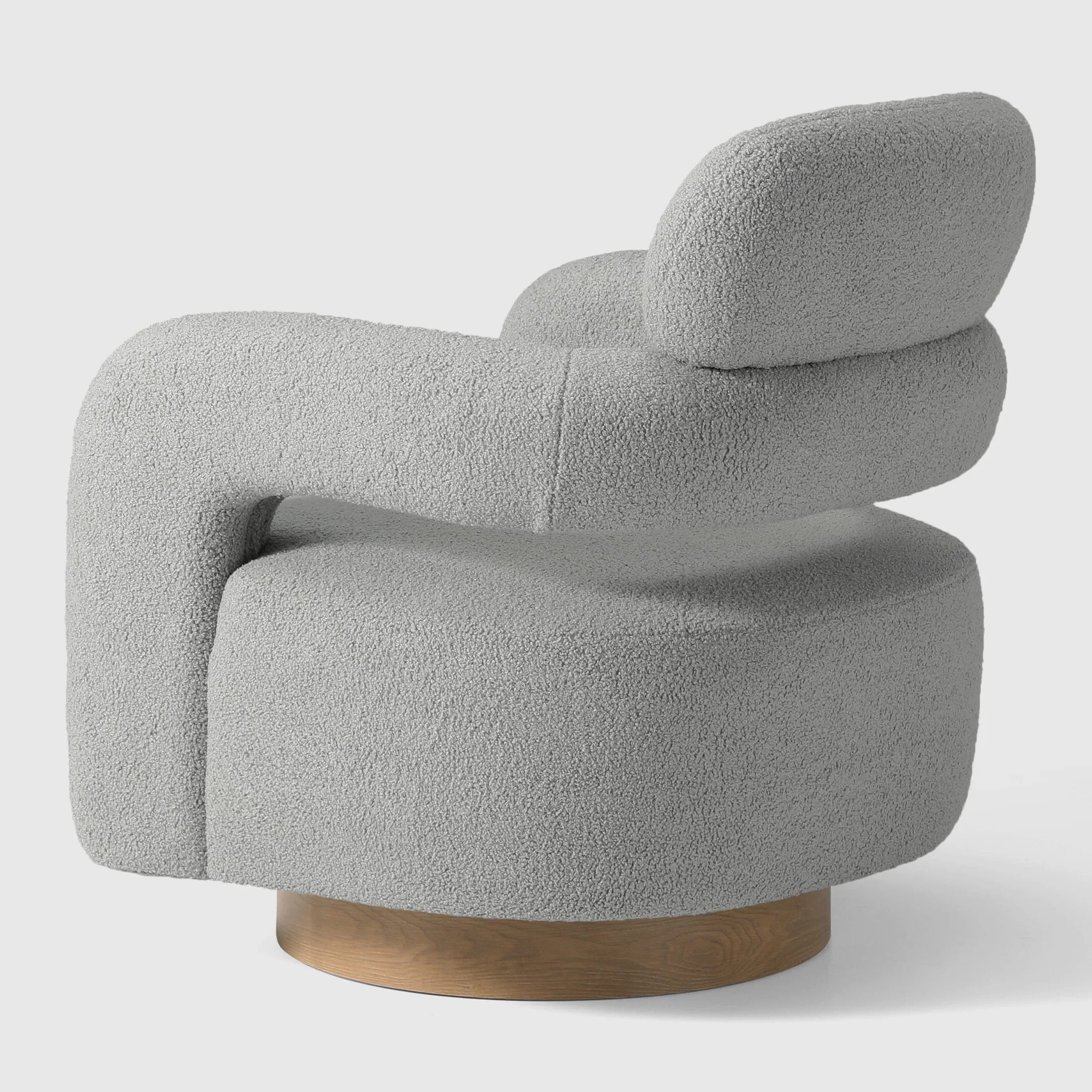 Celine Mid-Century Modern Sherpa Swivel Barrel Accent Chair