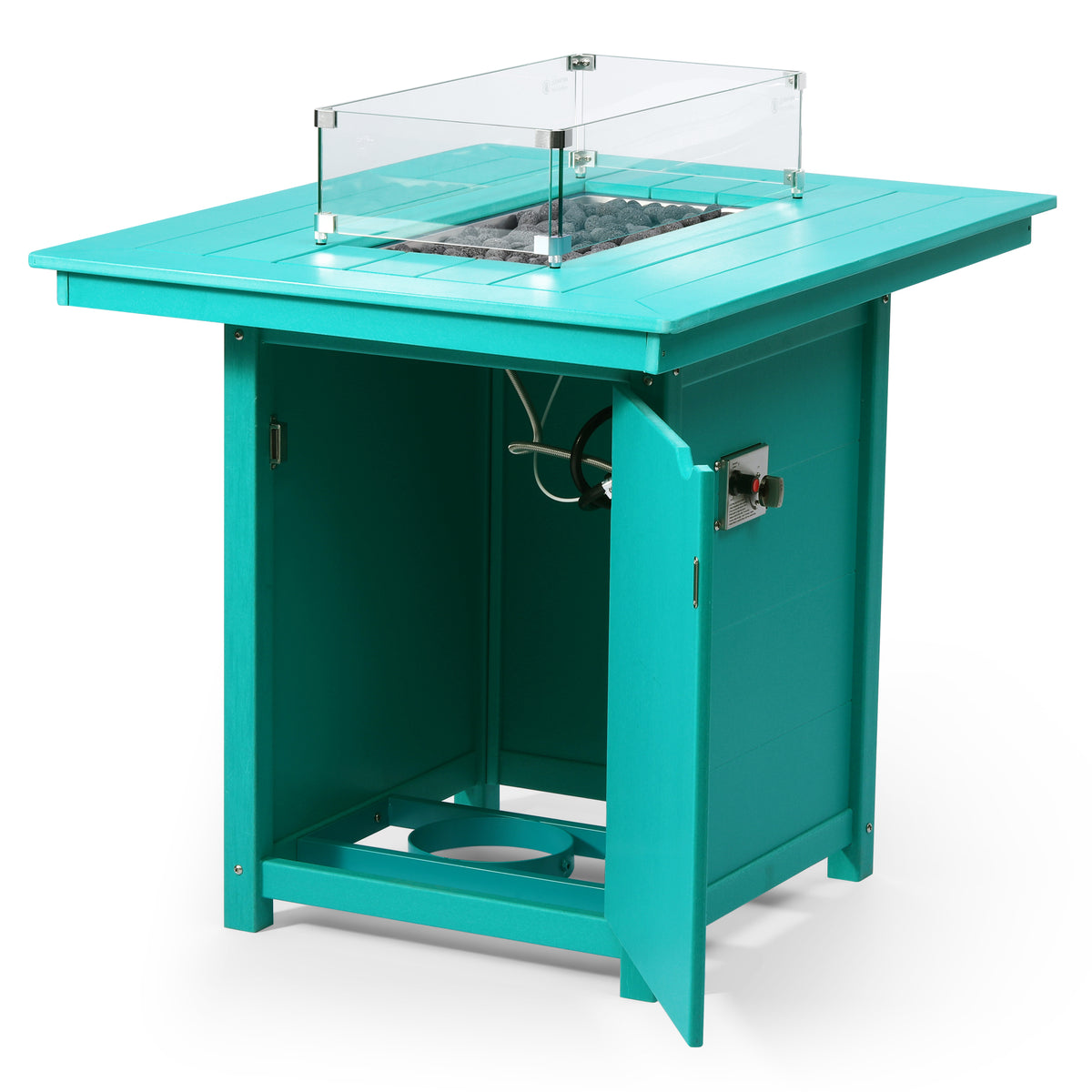 Sol 46" Modern Outdoor Patio Gas Propane Rectangle Fire Pit Table