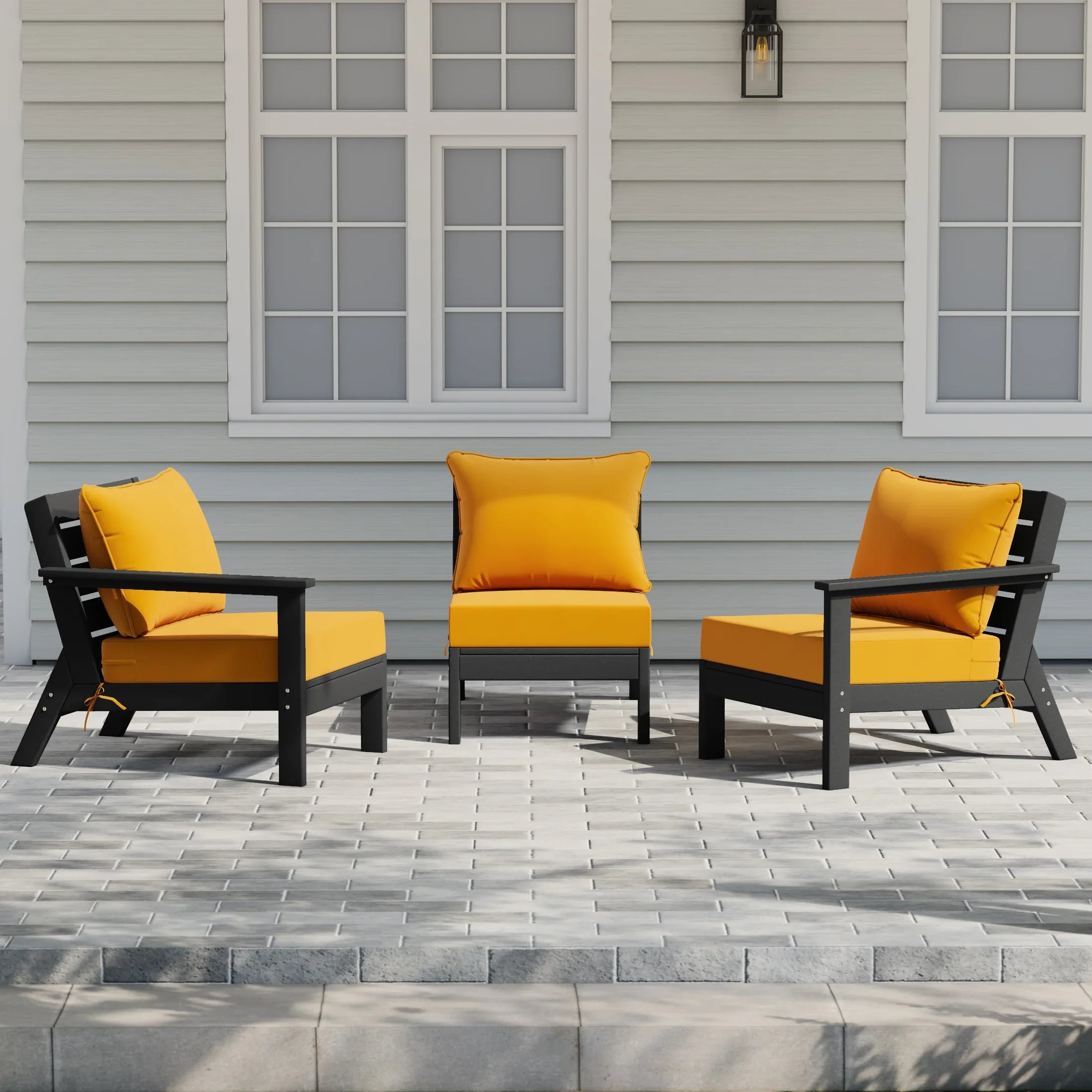 Portsmouth Outdoor Patio HDPE Sectional Sofa with Patio Cushions