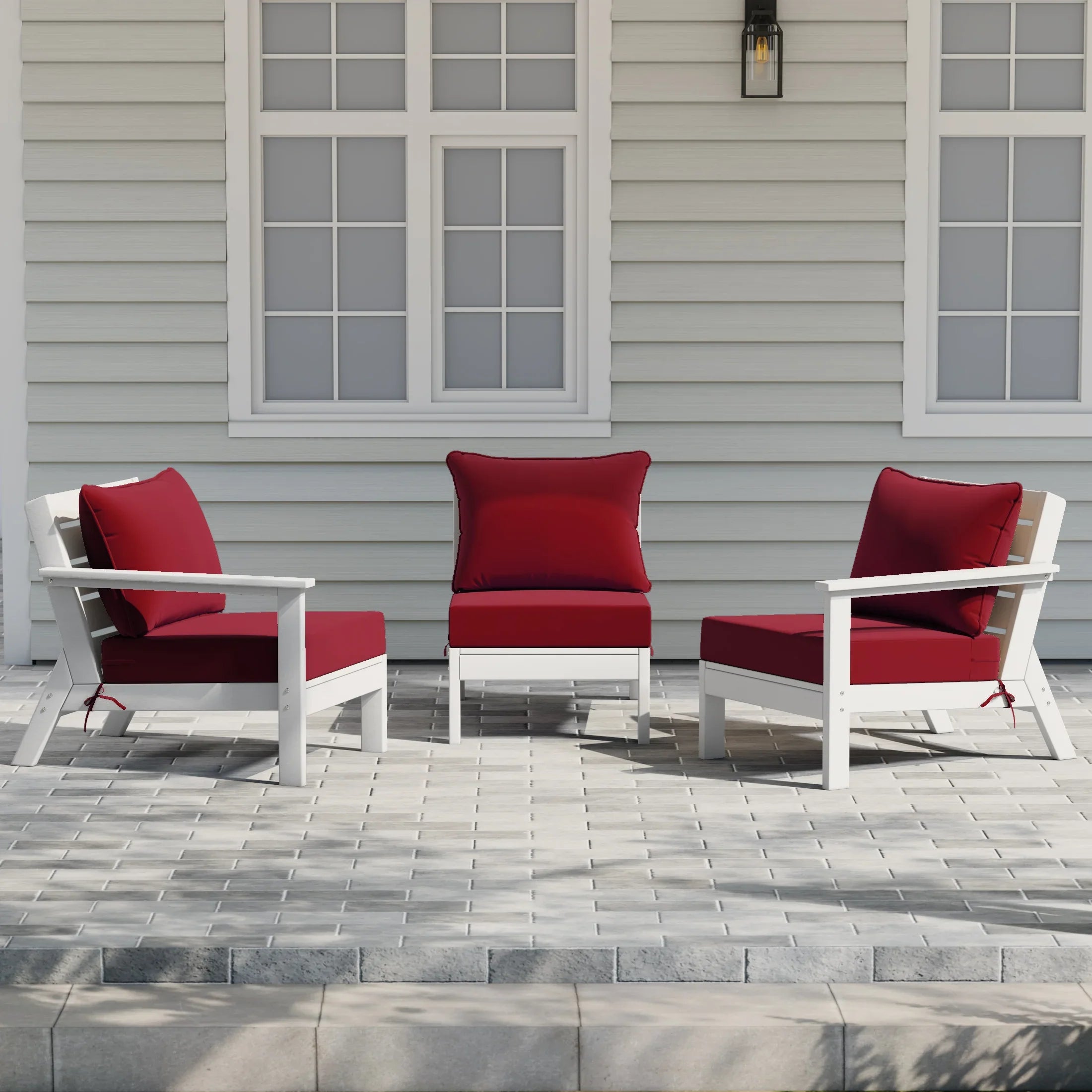Portsmouth Outdoor Patio HDPE Sectional Sofa with Patio Cushions