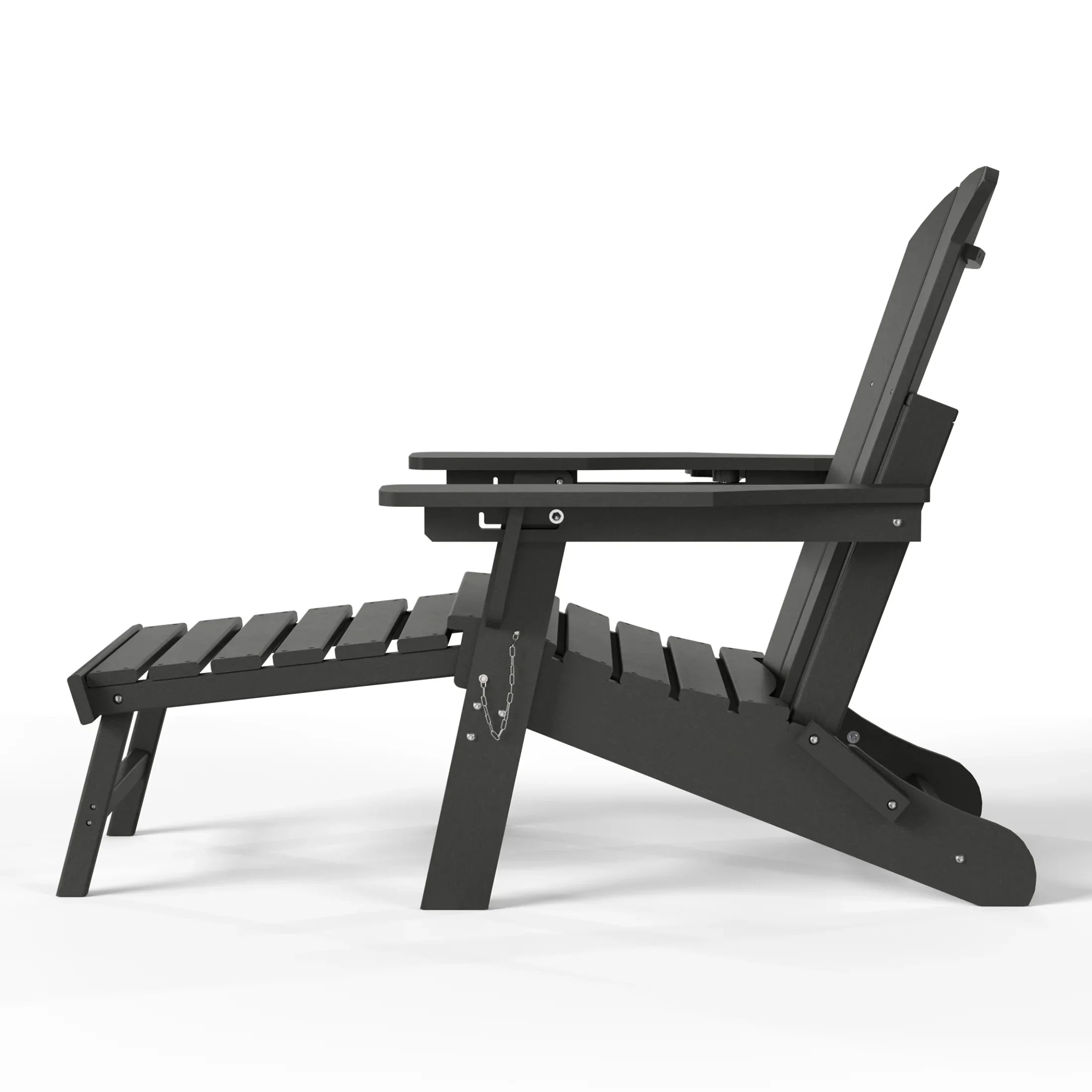 Paradise Folding Adjustable Adirondack Chair with Retractable Ottoman and Cup Holder (Set of 2)